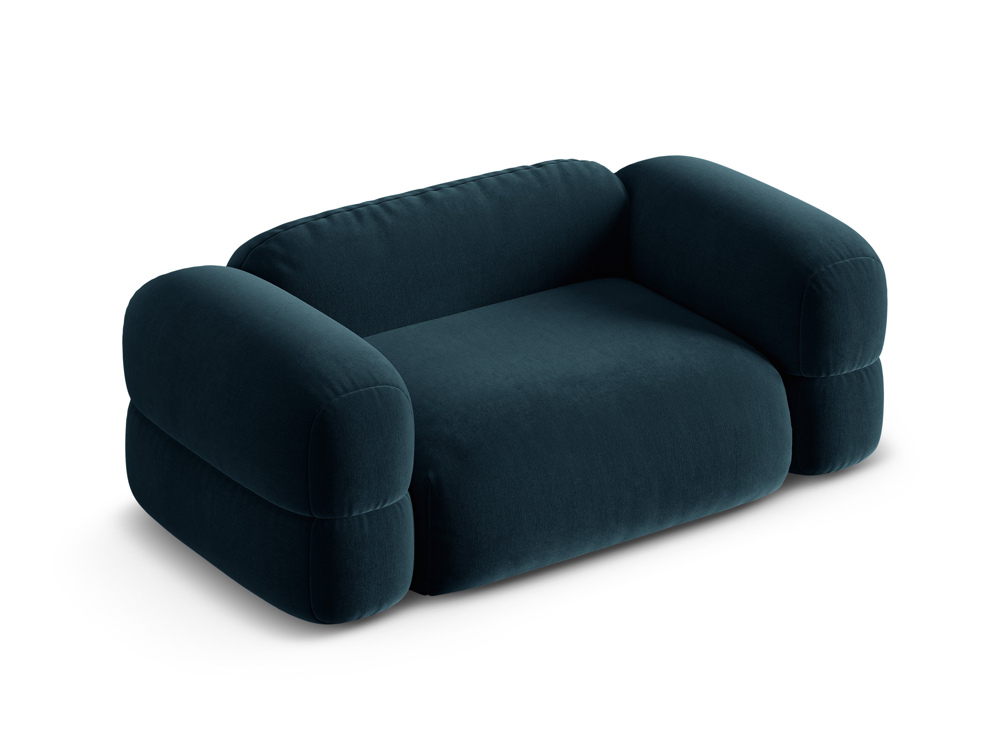 Velvet 2-Seater Sofa ROGER Petrol Blue