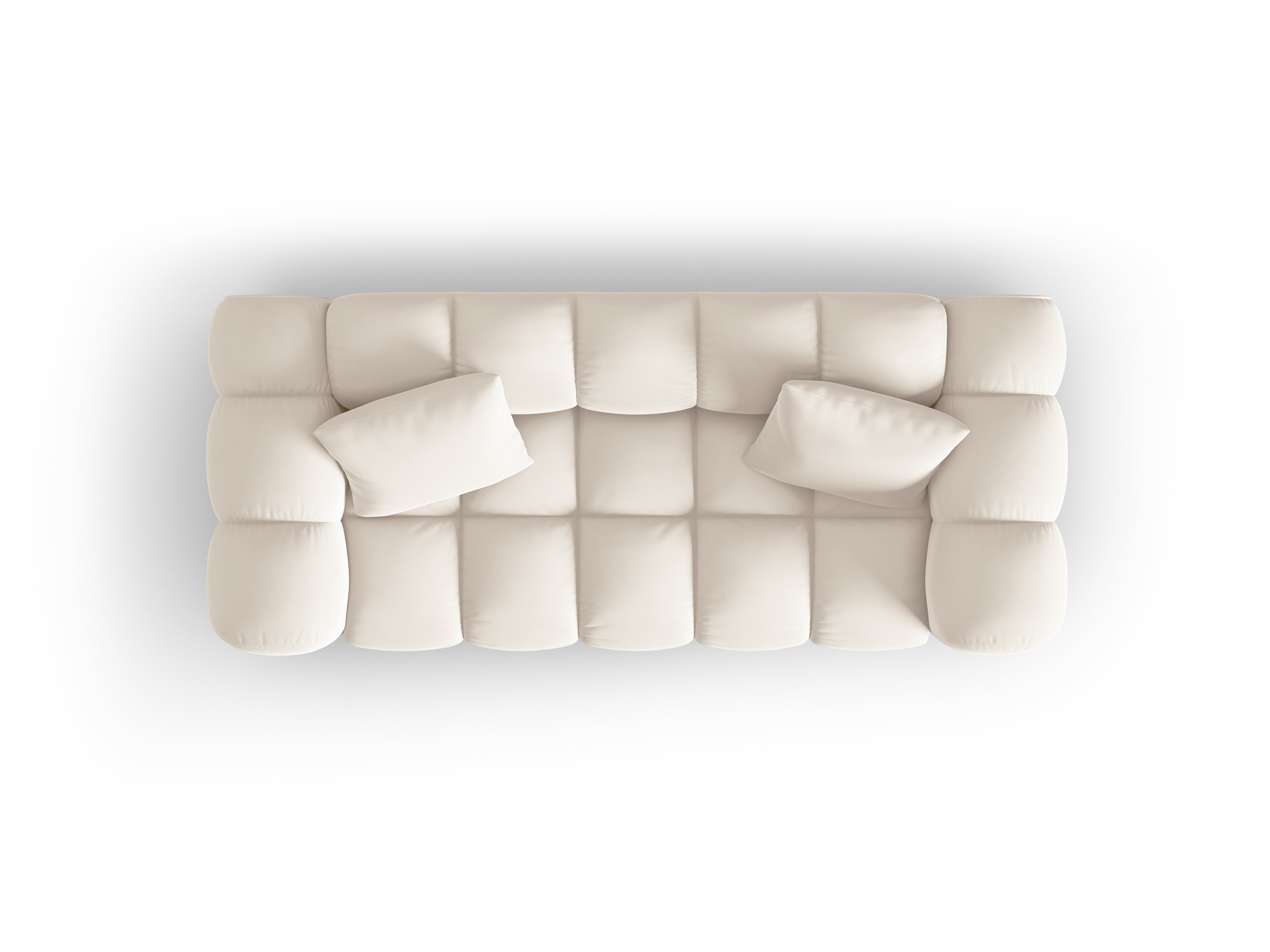 Sofa van fluweel voor 2 personen HALLEY lichtbeige