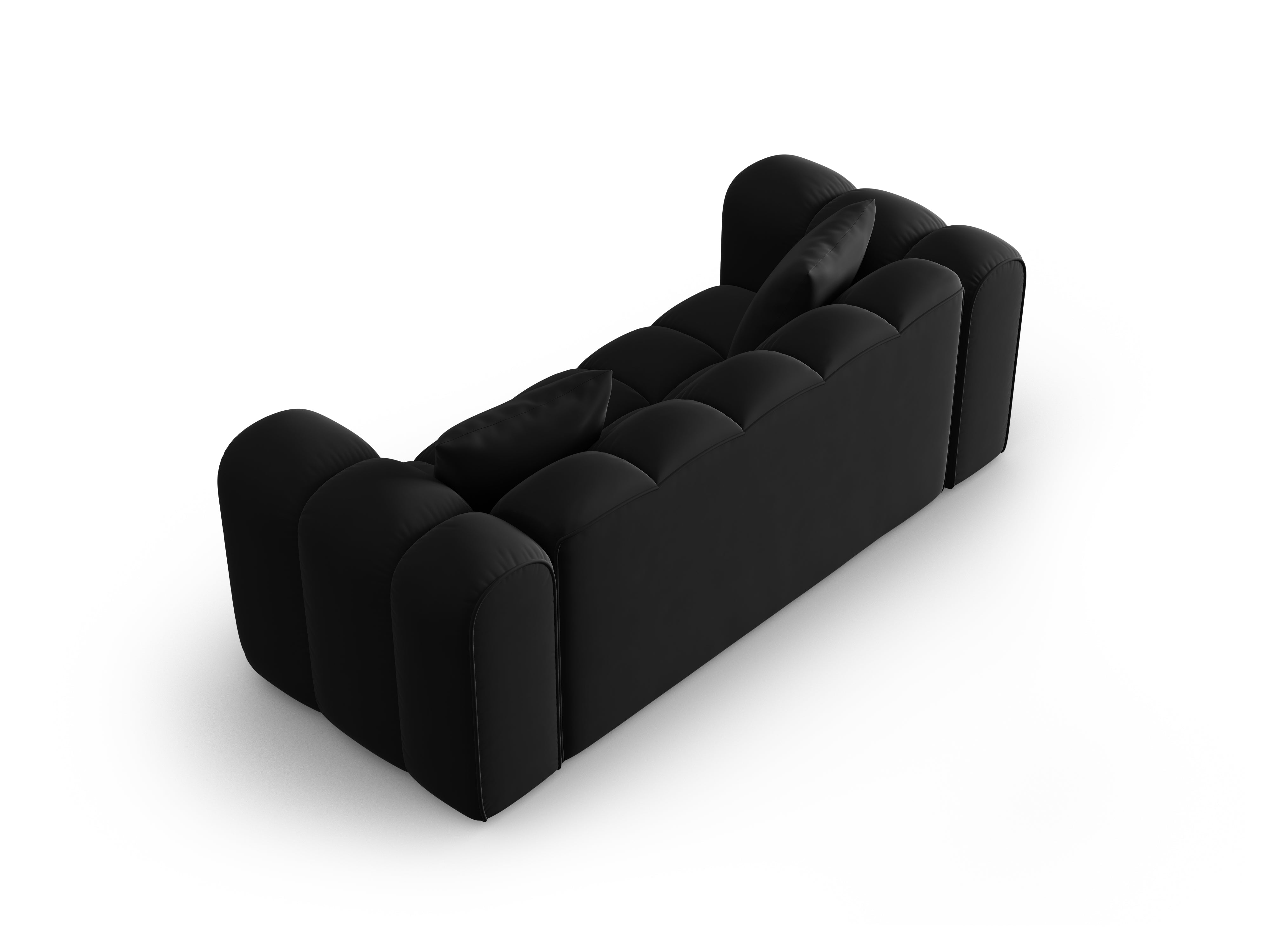 Black 2-person velvet sofa