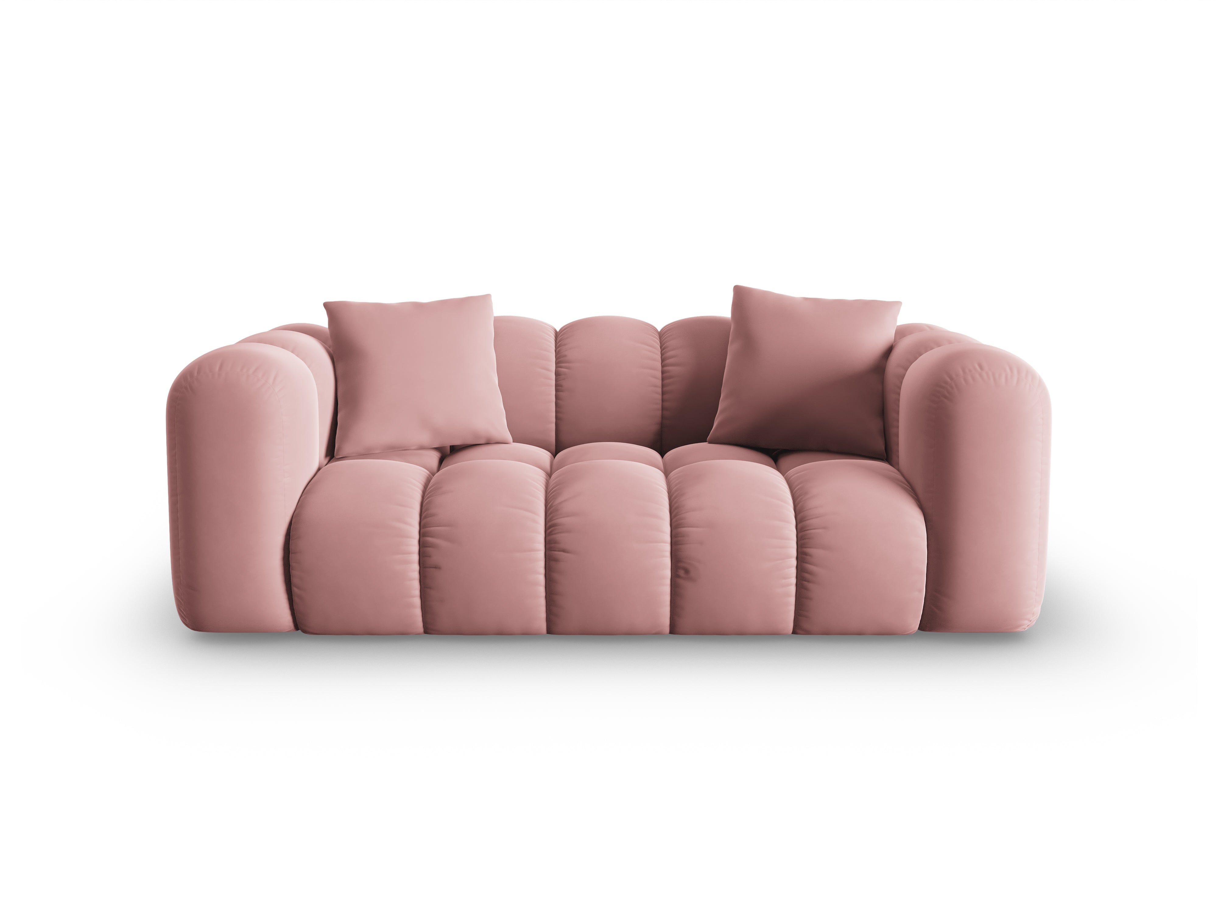 Sofa van fluweel voor 2 personen HALLEY roze