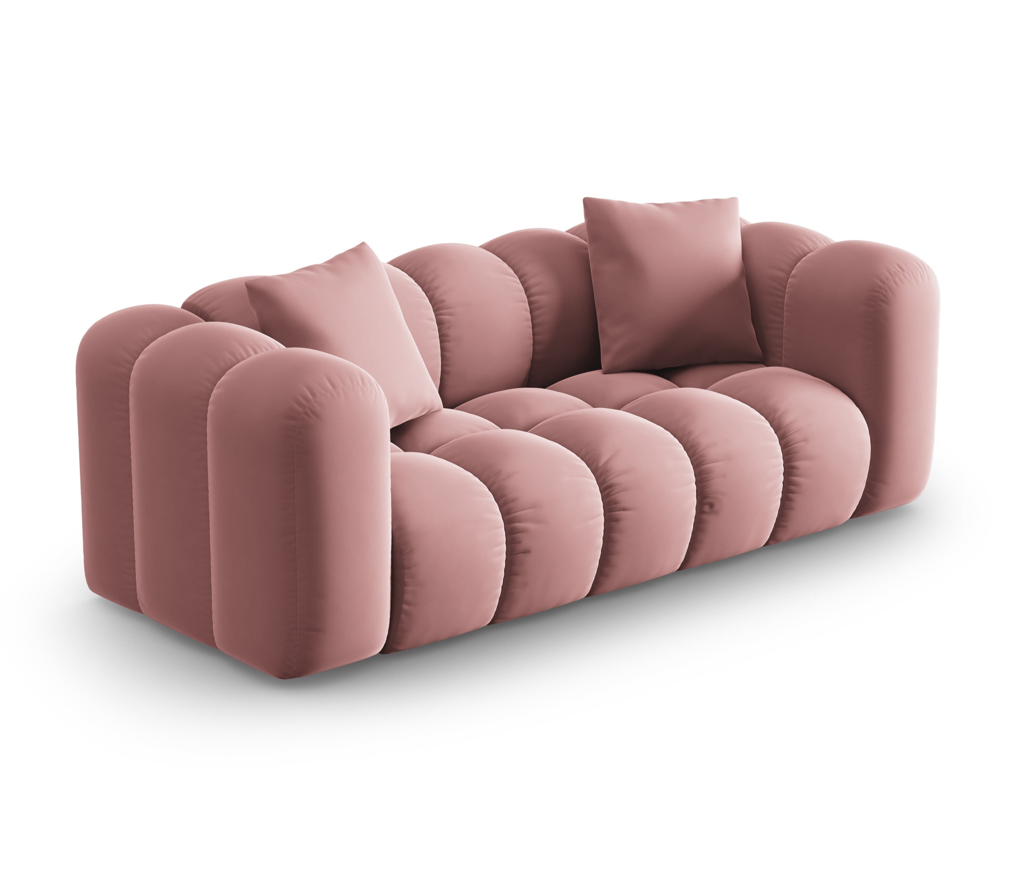 Sofa van fluweel voor 2 personen HALLEY roze