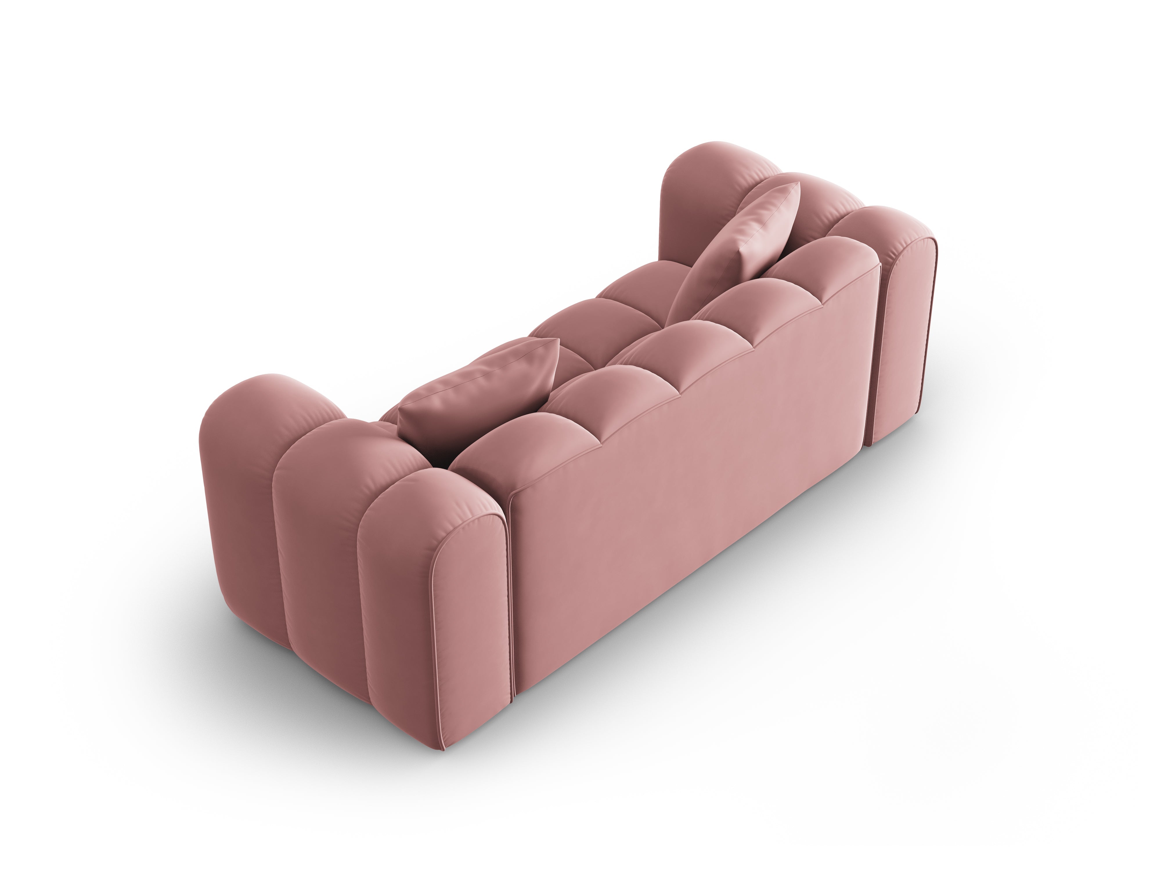 Sofa van fluweel voor 2 personen HALLEY roze