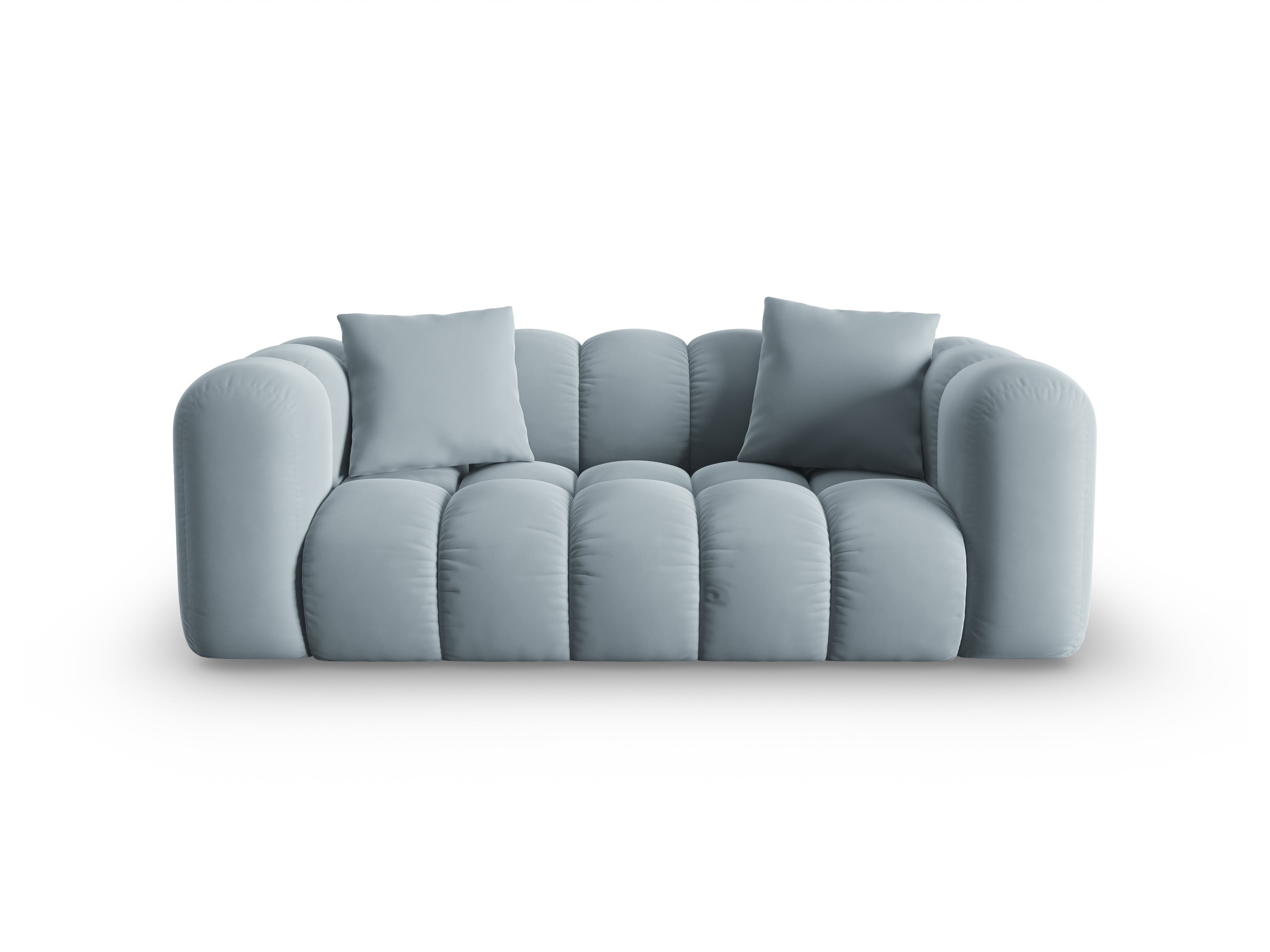 2-person velvet sofa, light blue Halley