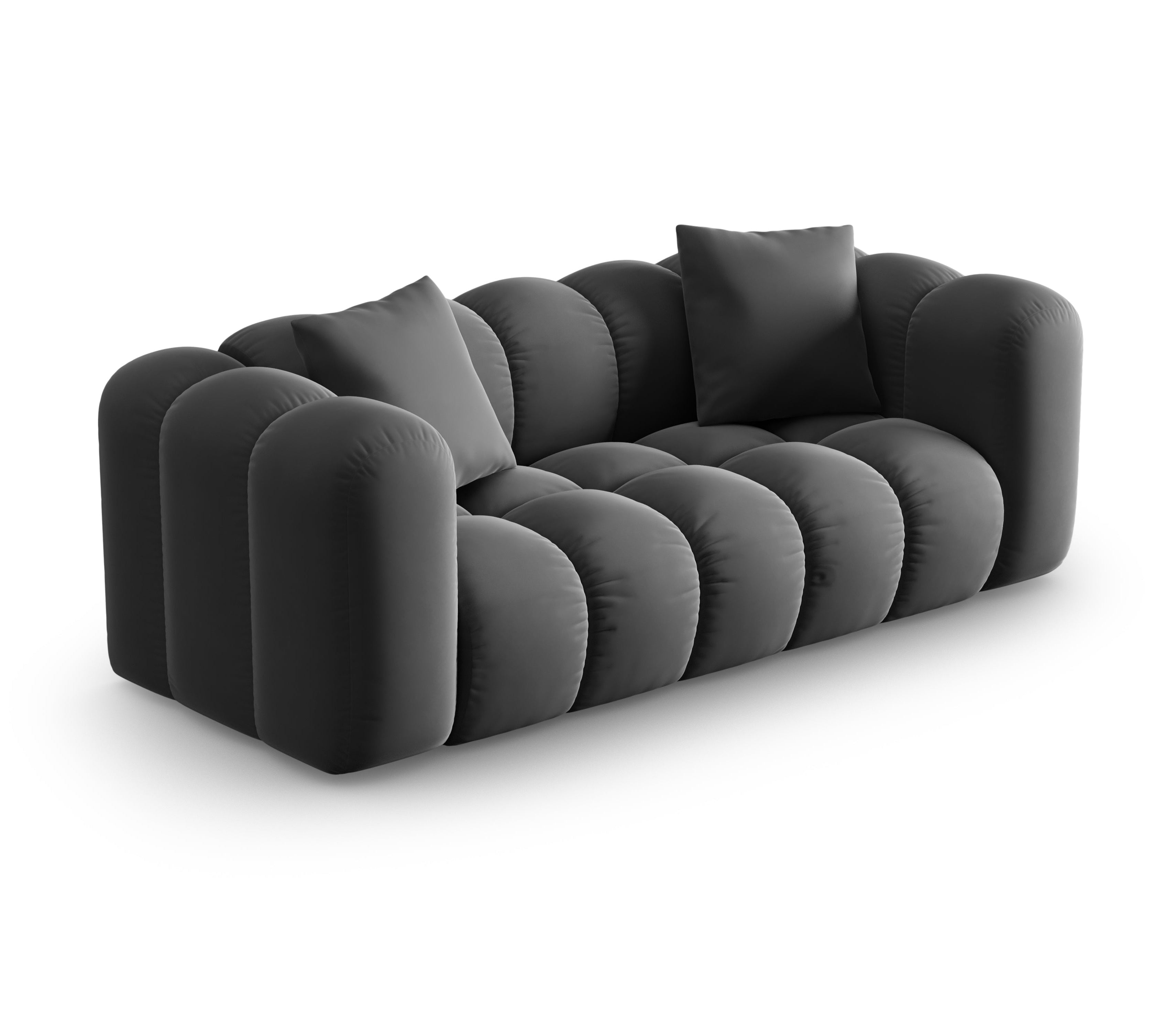 Grijze HALLEY 2-zits fluwelen bank