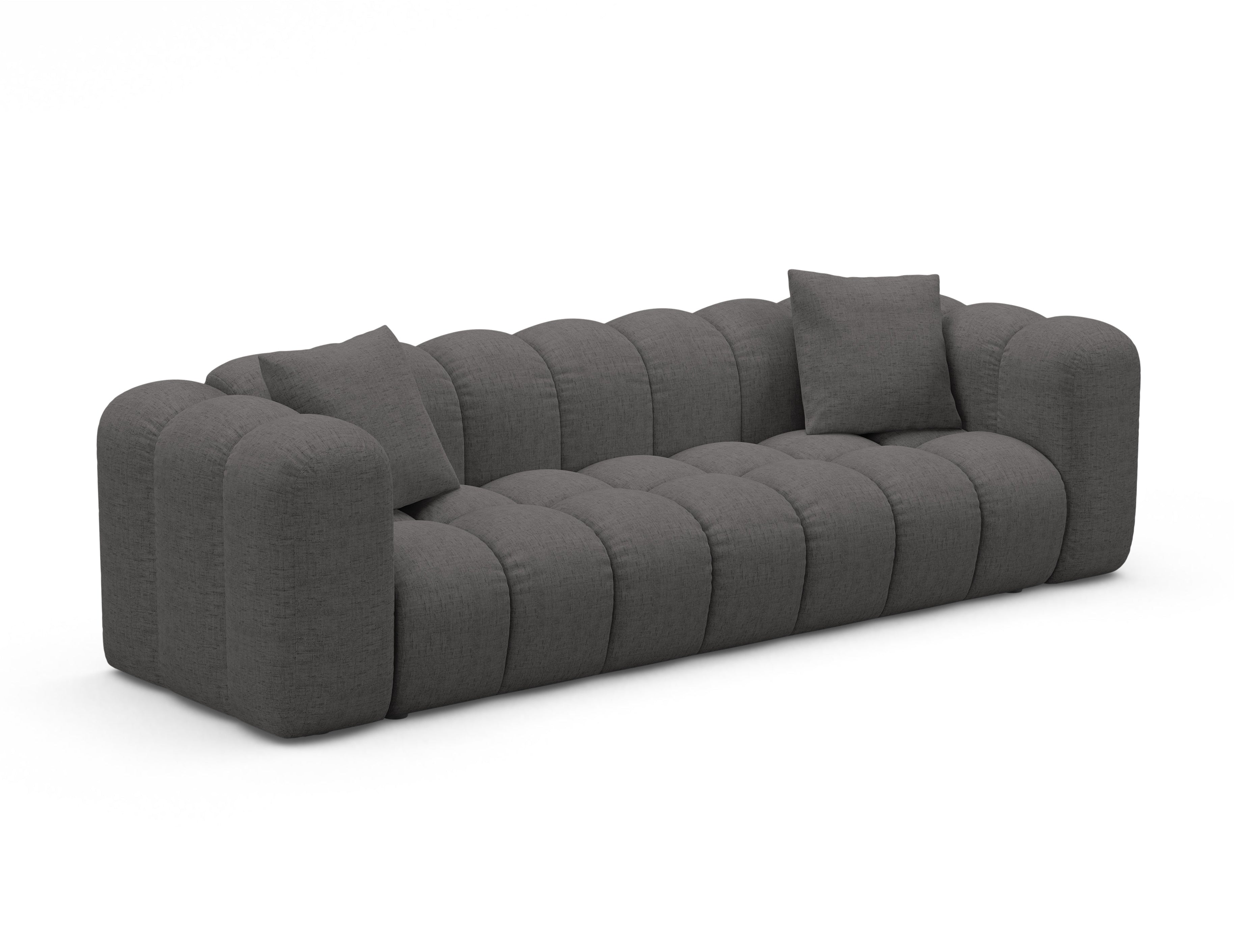 Sofa met slaapfunctie ASTRO grijs chenille