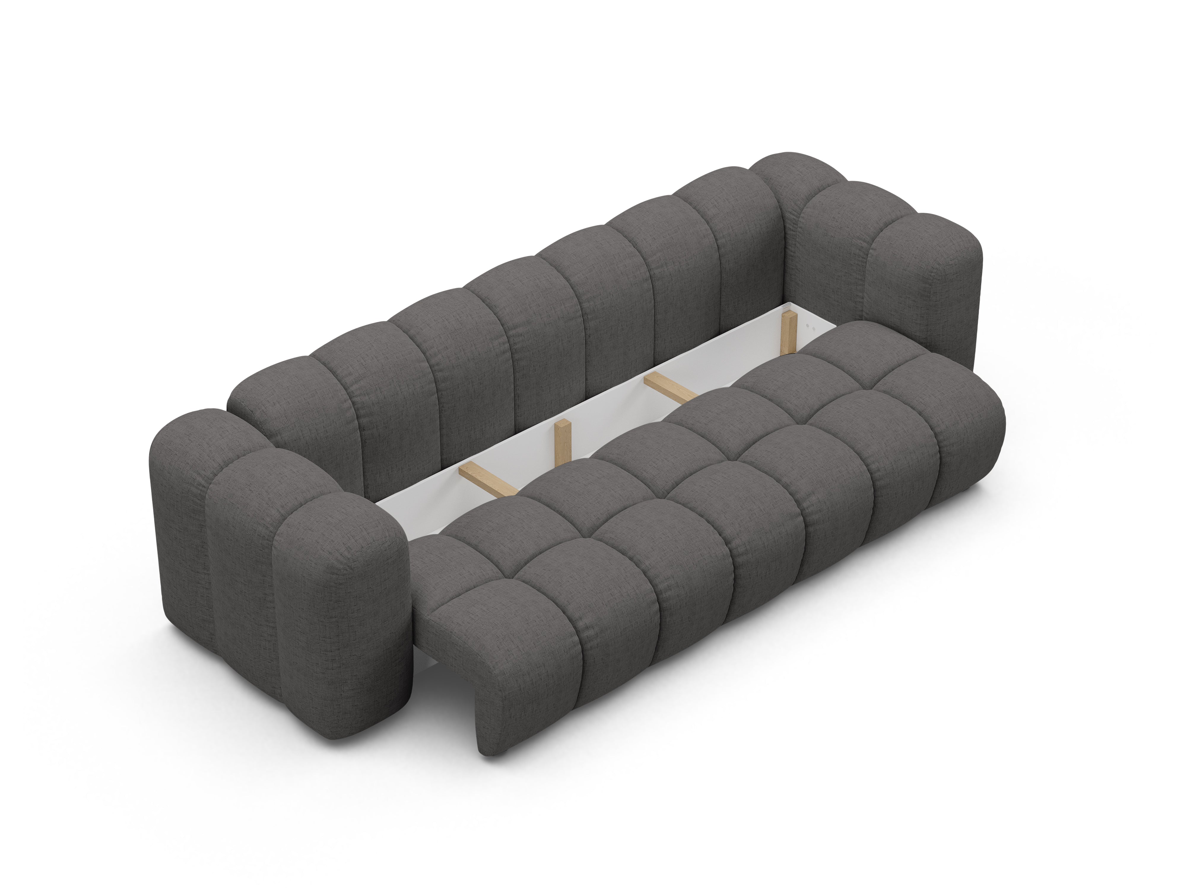 Sofa met slaapfunctie ASTRO grijs chenille