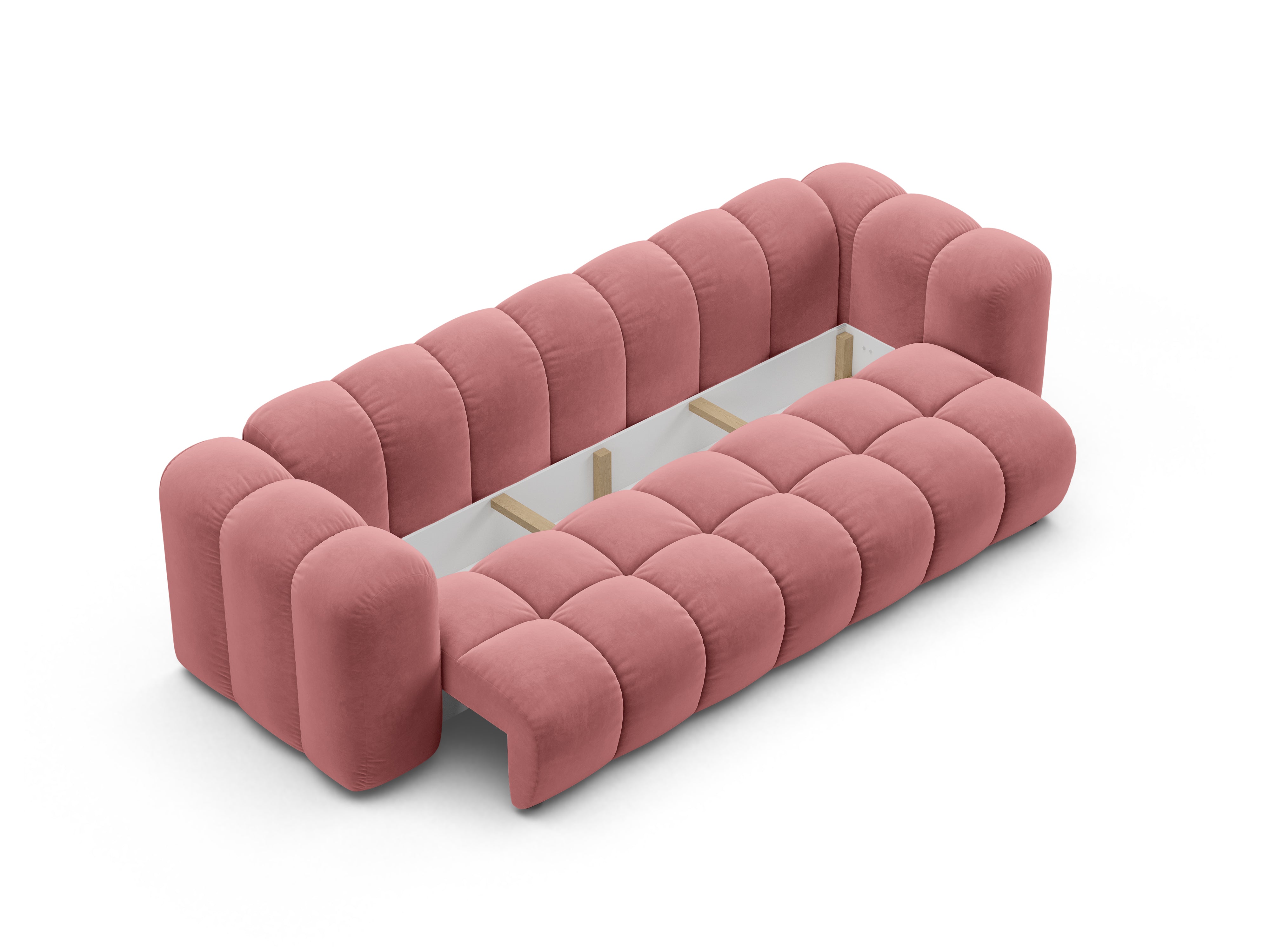 Velvet sofa with sleeping function ASTRO pink