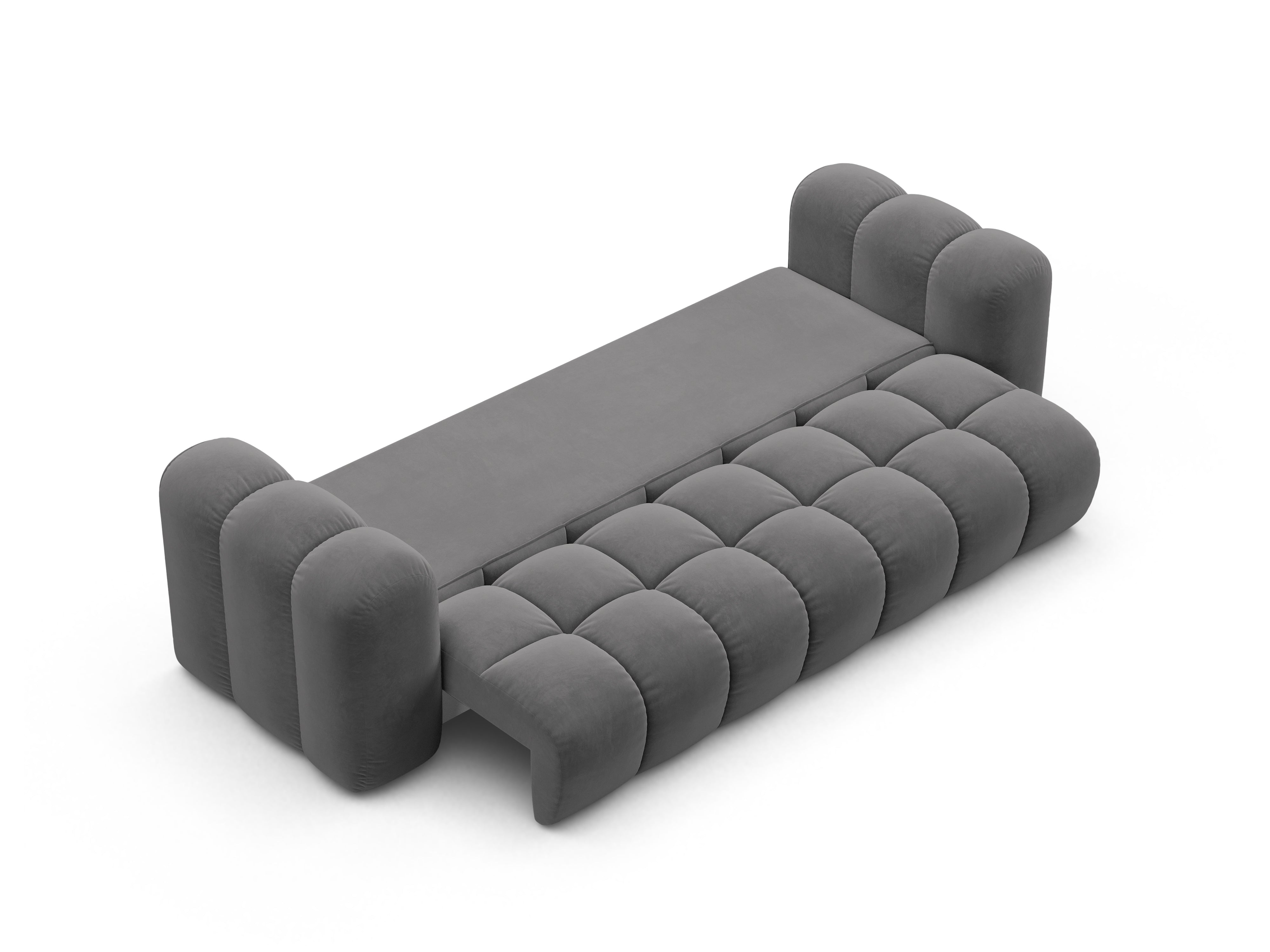 Fluwelen bank met slaapfunctie ASTRO grijs