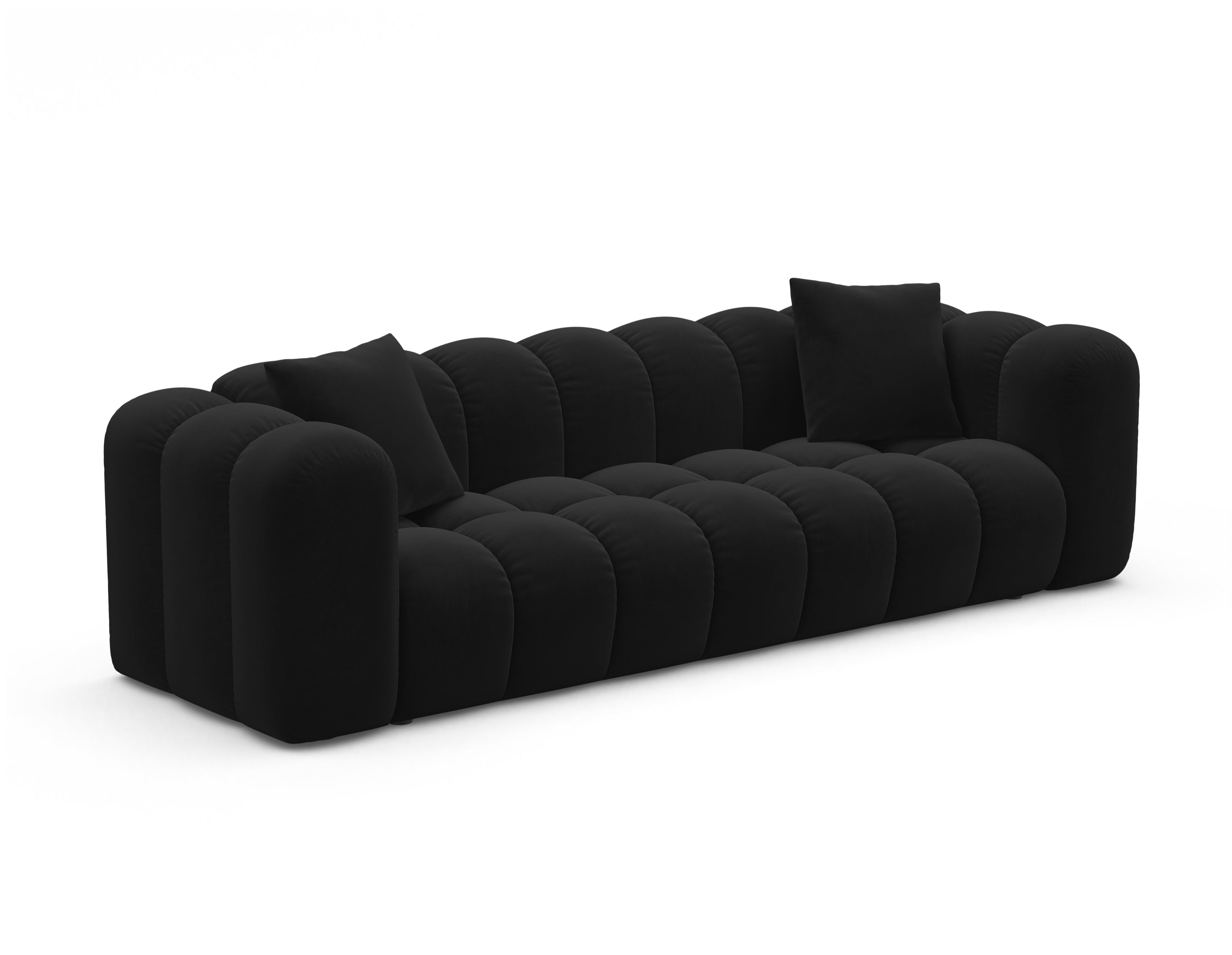 Sofa van fluweel met slaapfunctie ASTRO zwart