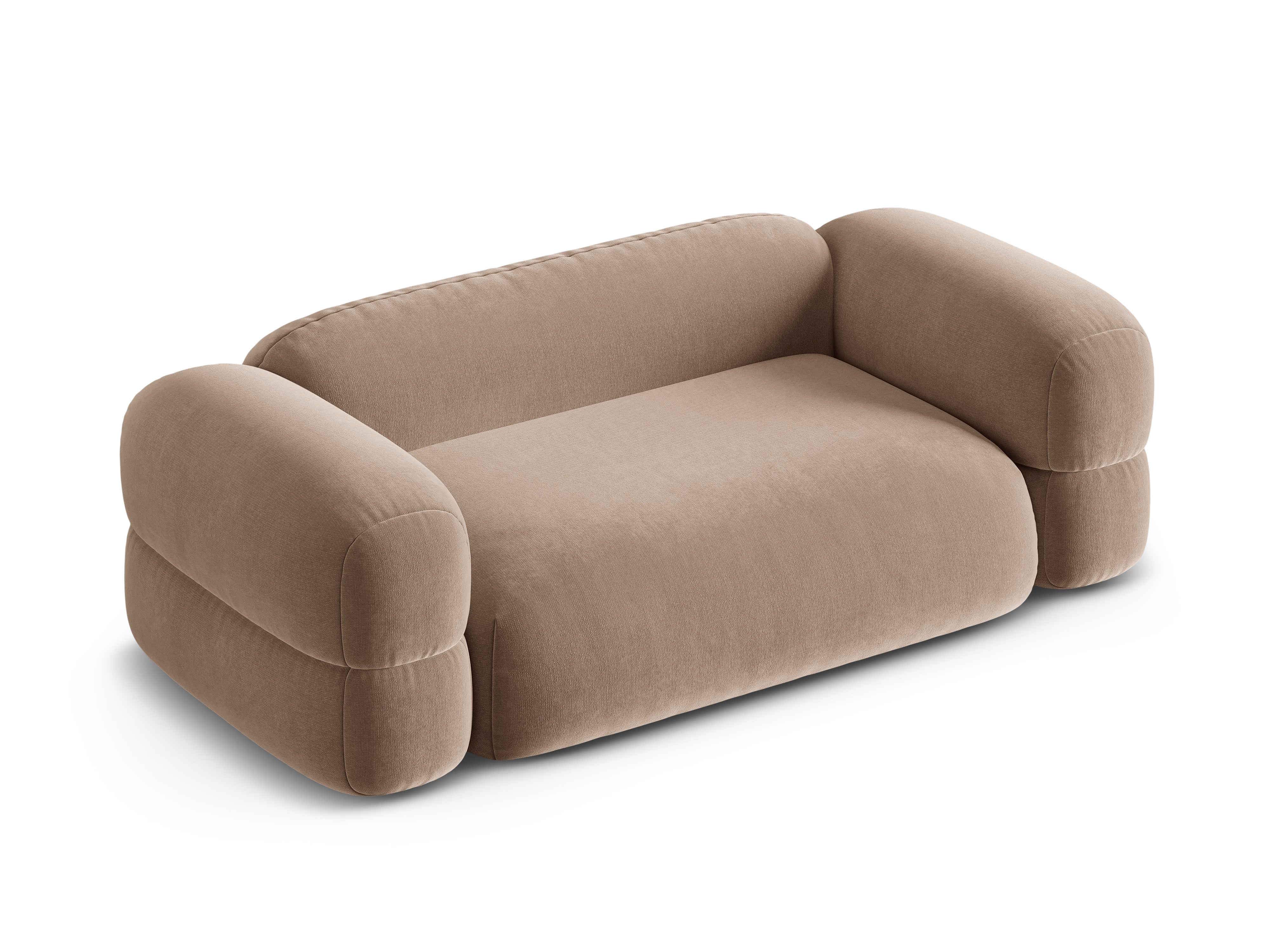 Sofa aus Samt 3-sitzig ROGER dunkelbeige