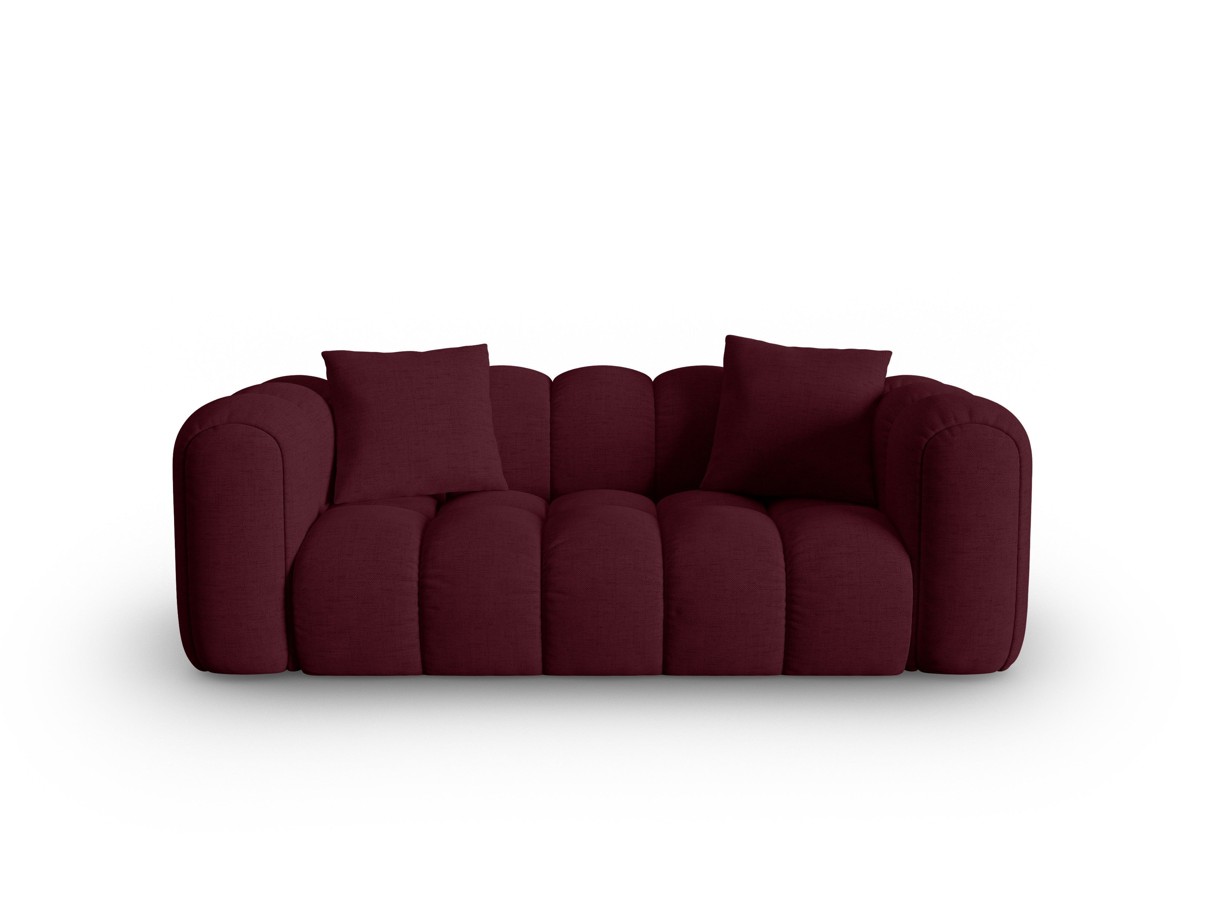 3-seater ASTRO sofa in burgundy chenille