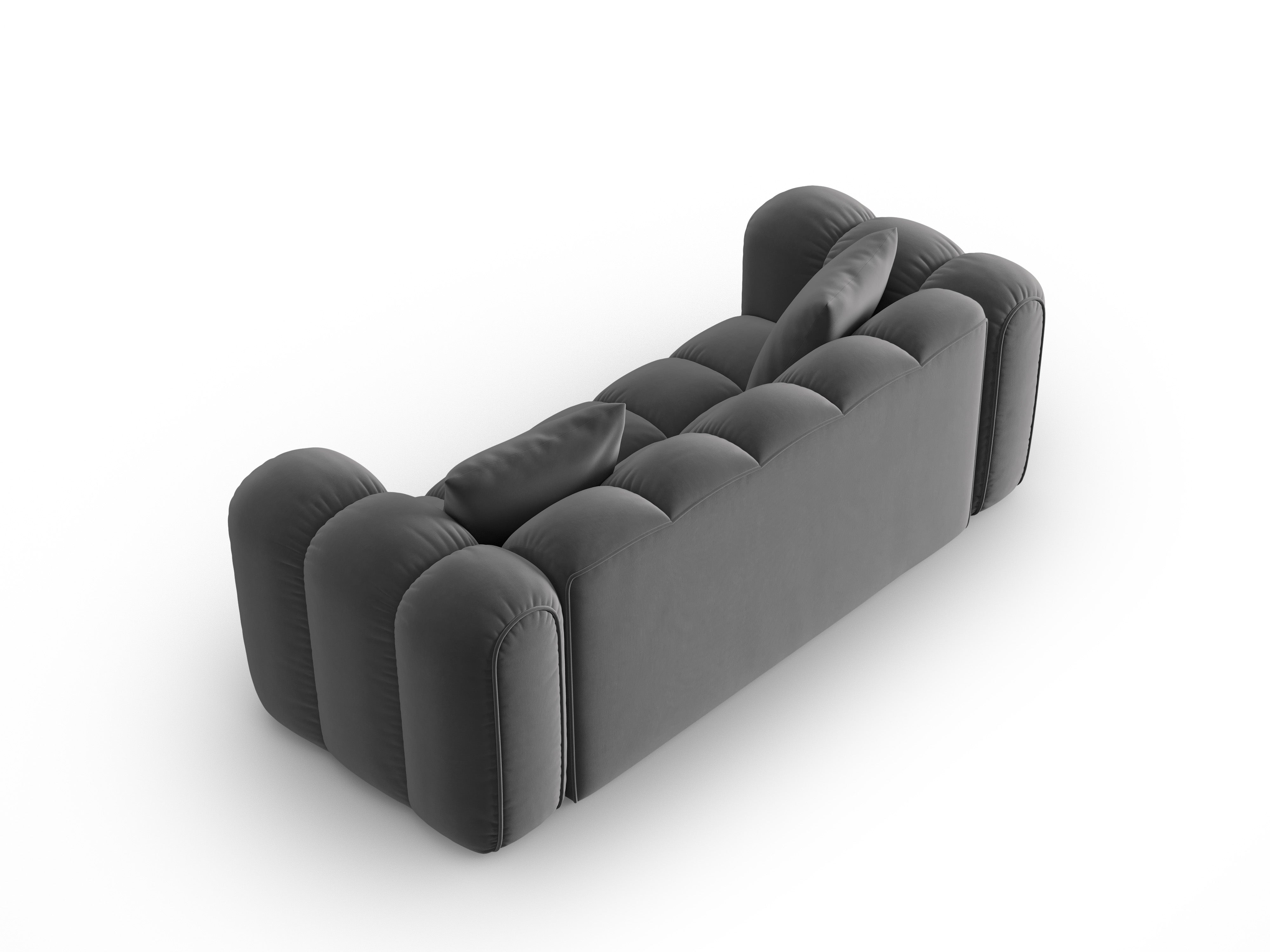 ASTRO gray velvet 3-seater sofa