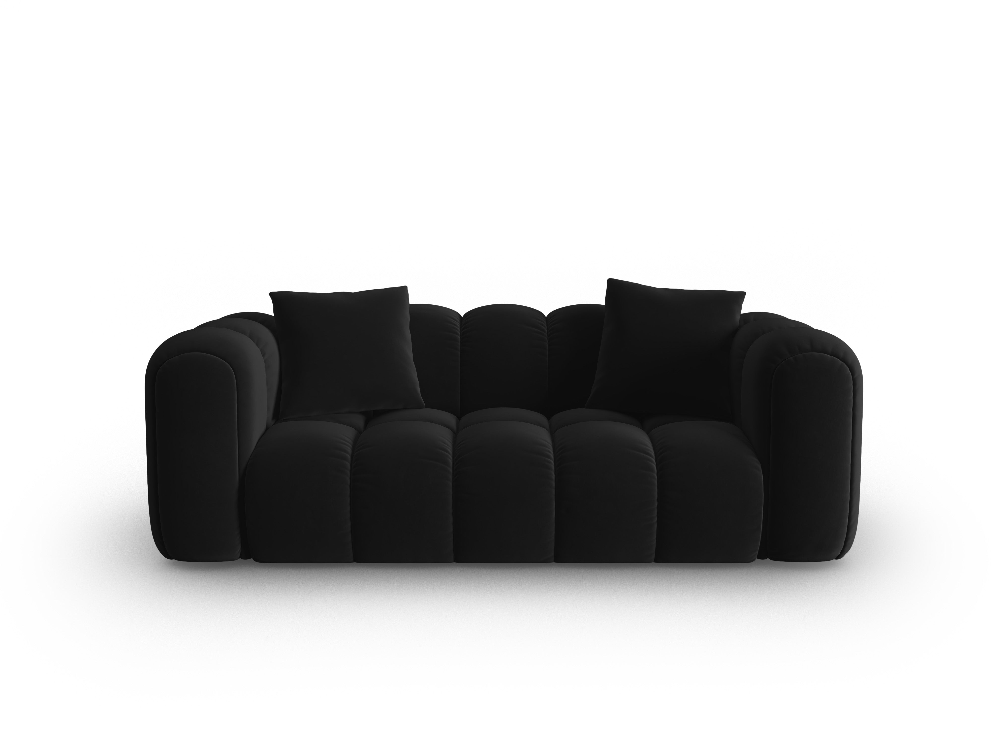ASTRO black velvet 3-seater sofa