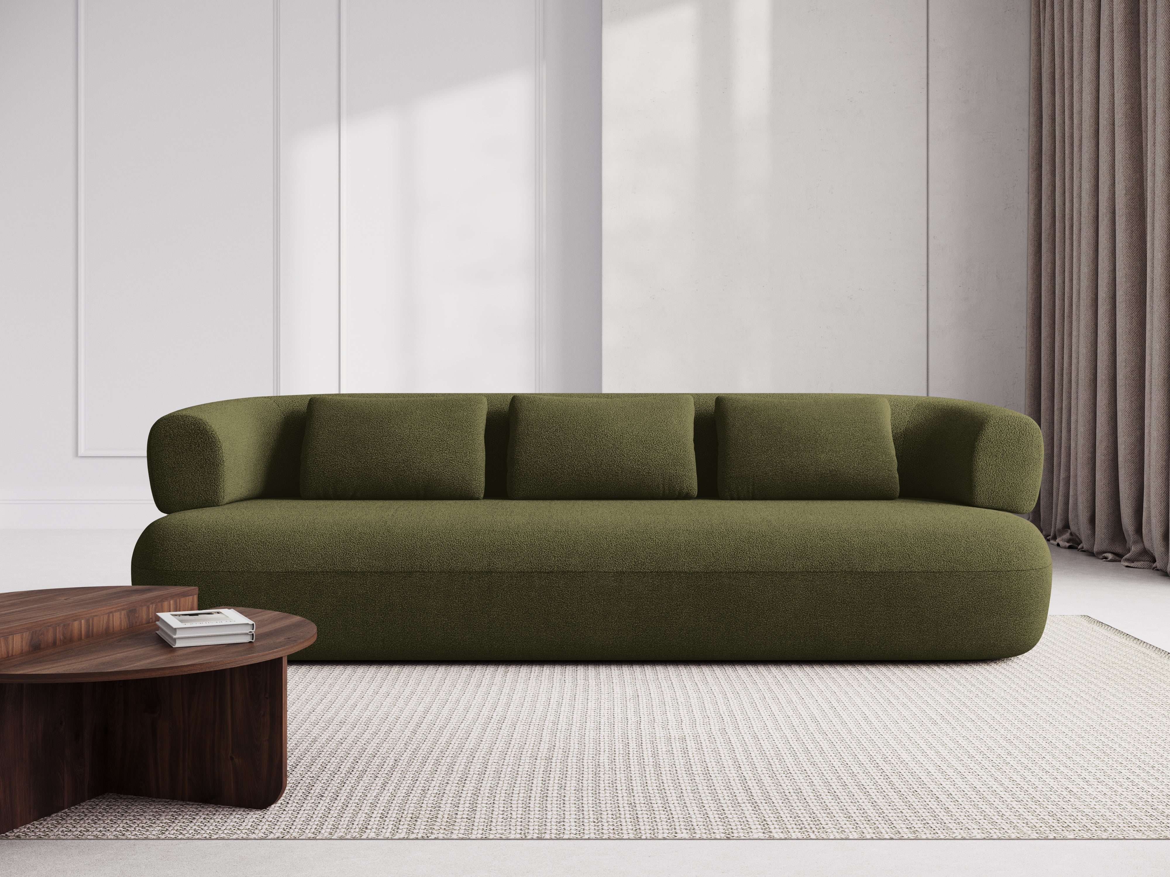 Sofa 3,5-zitplaatsen ALDRIN groen boucle