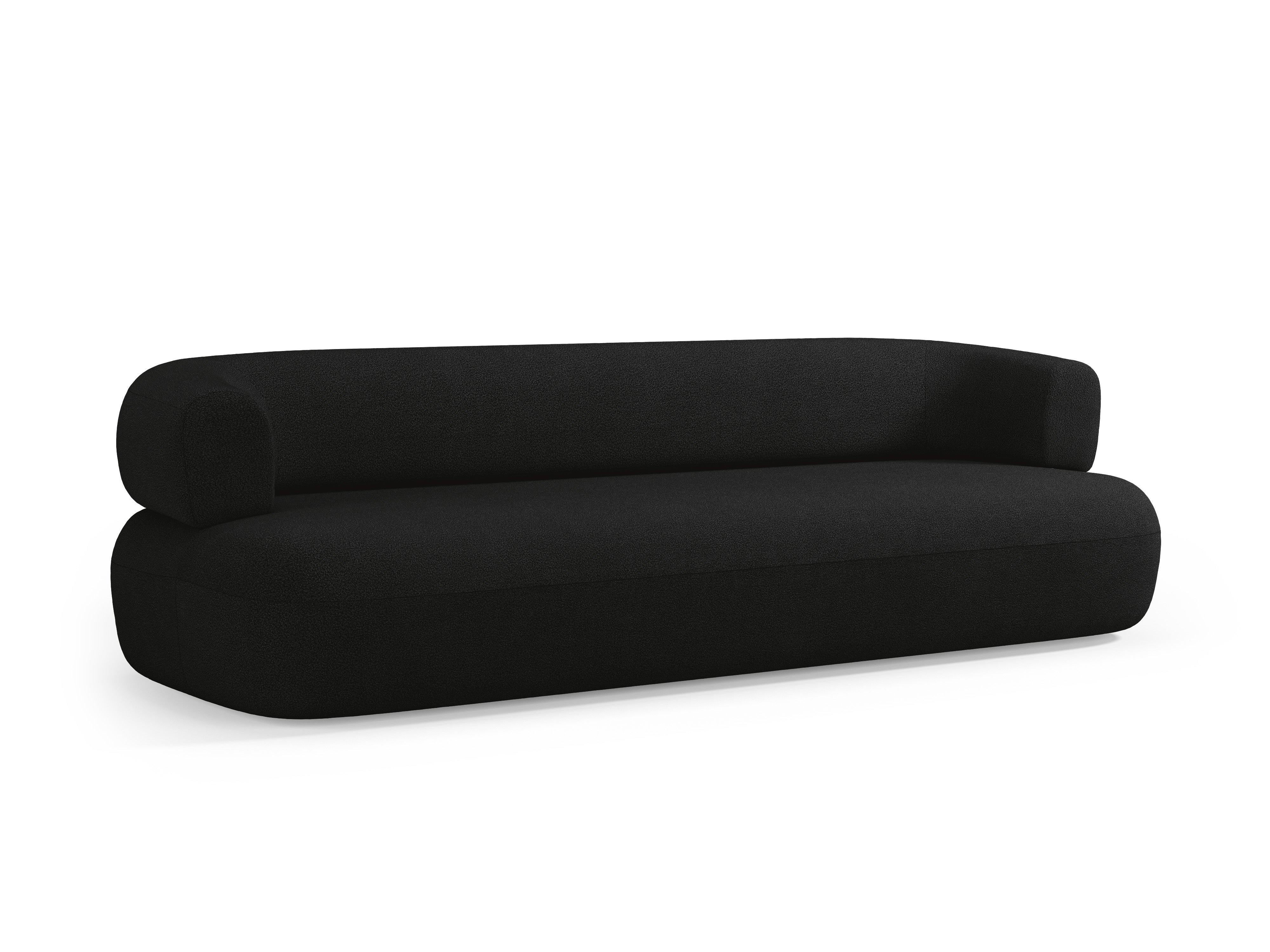 Sofa 3,5-zits ALDRIN zwart boucle