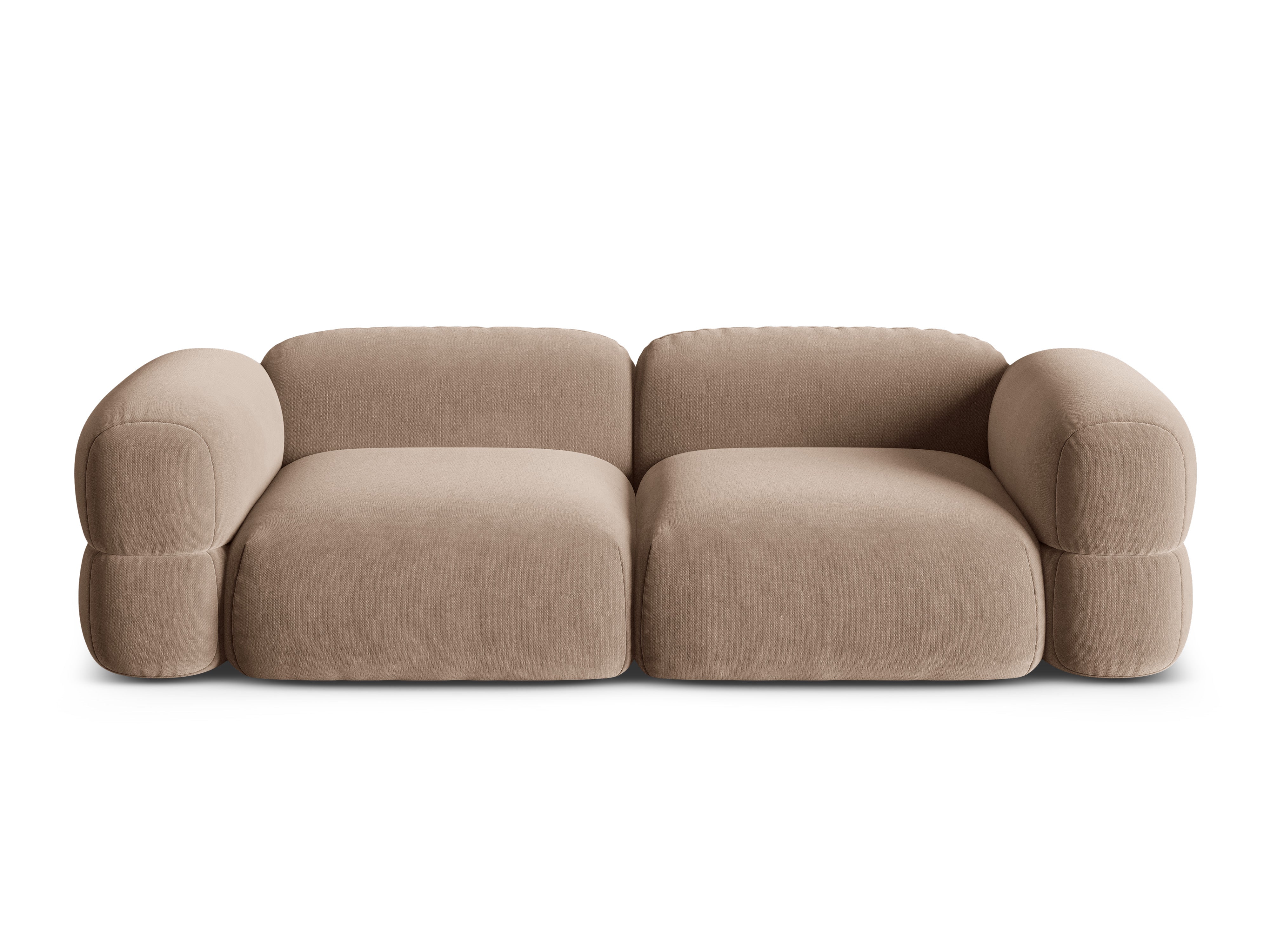 Sofa van fluweel voor 4 personen ROGER donkerbeige
