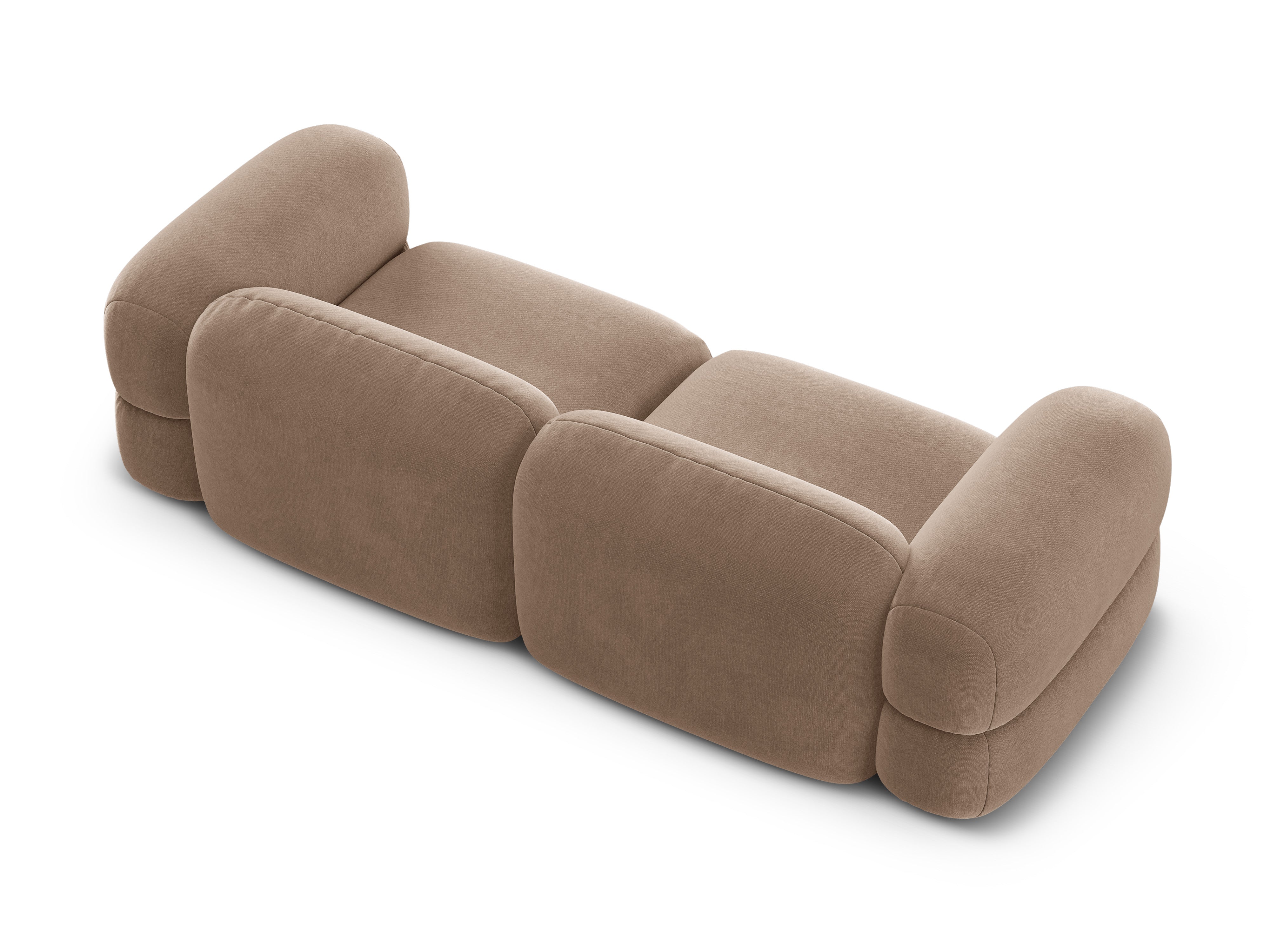 Sofa van fluweel voor 4 personen ROGER donkerbeige
