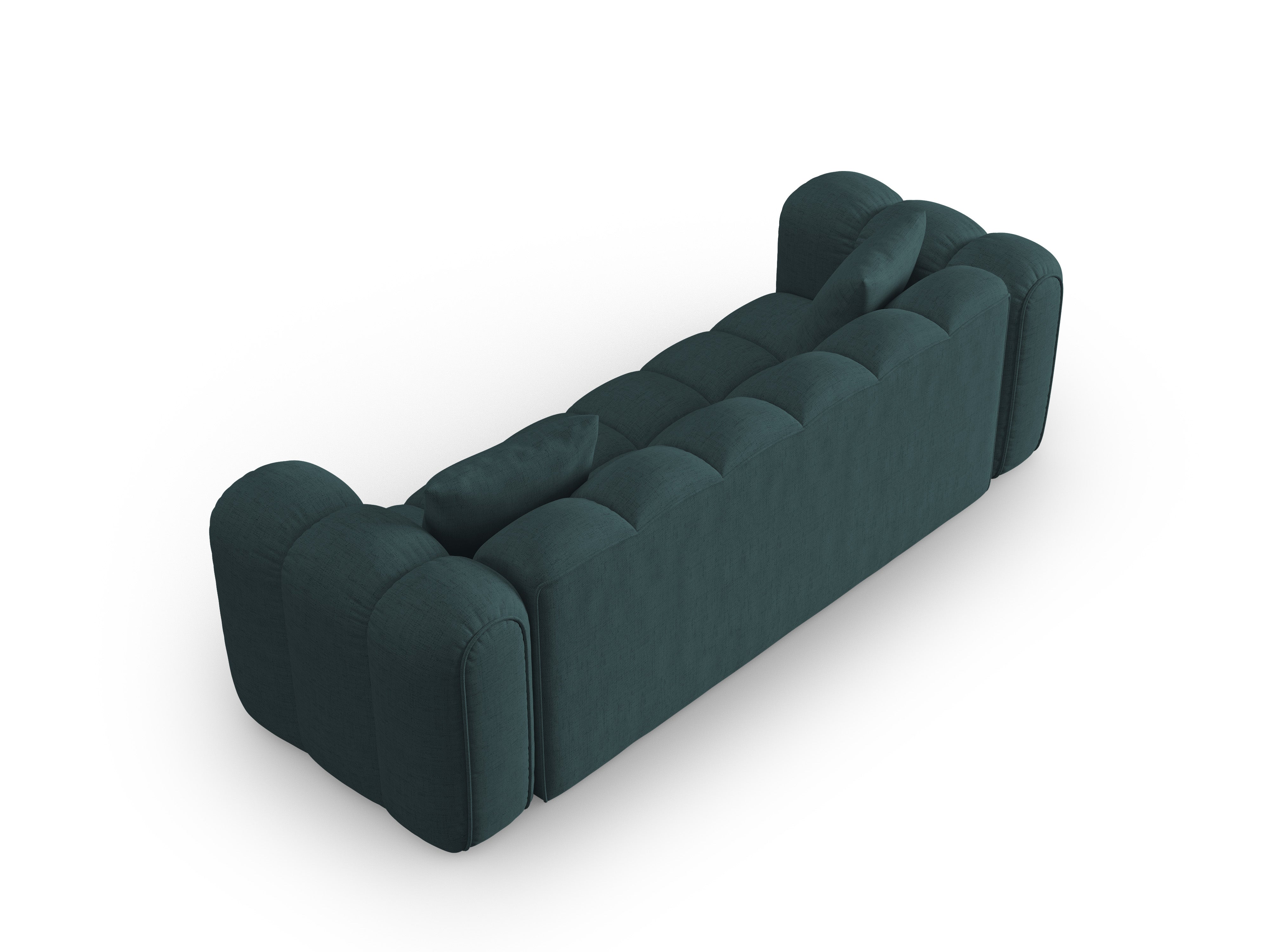 4-seater ASTRO sofa in turquoise chenille