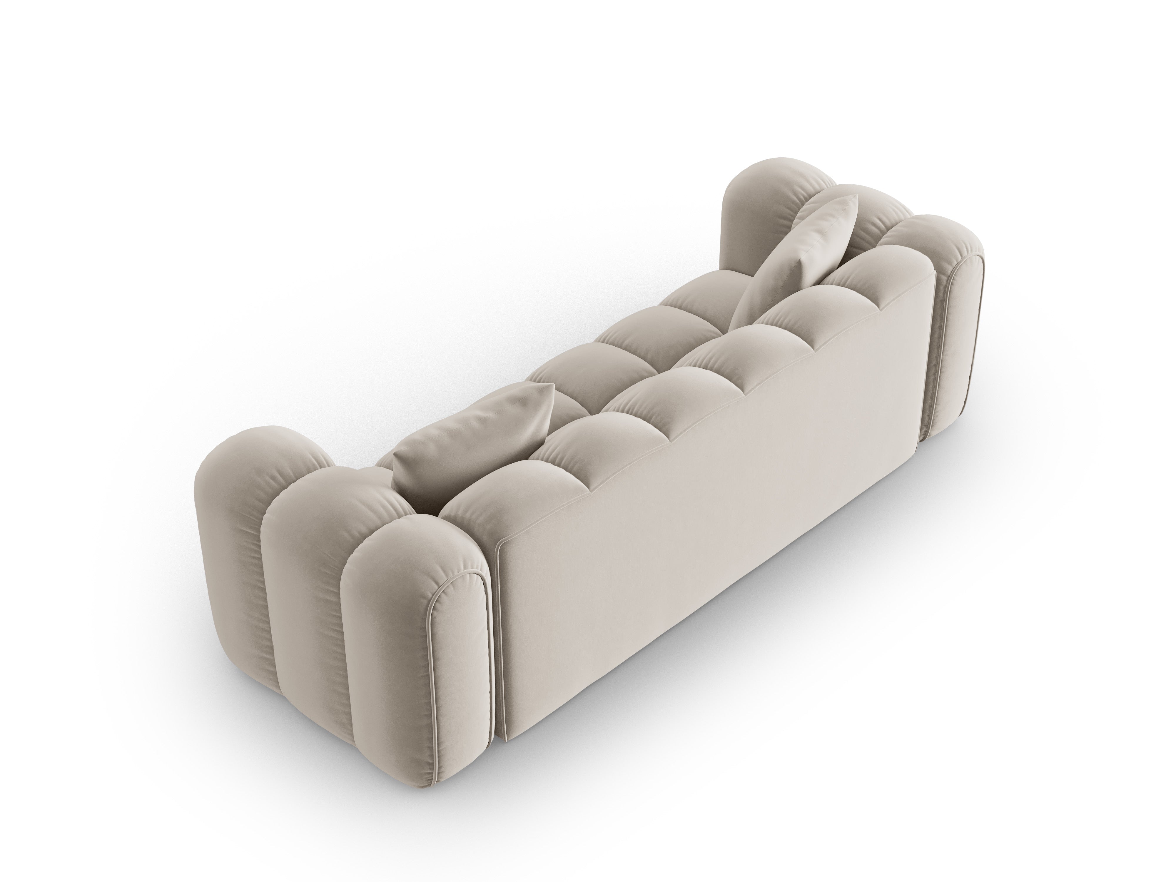 Sofa aus Samt für 4 Personen ASTRO ecru