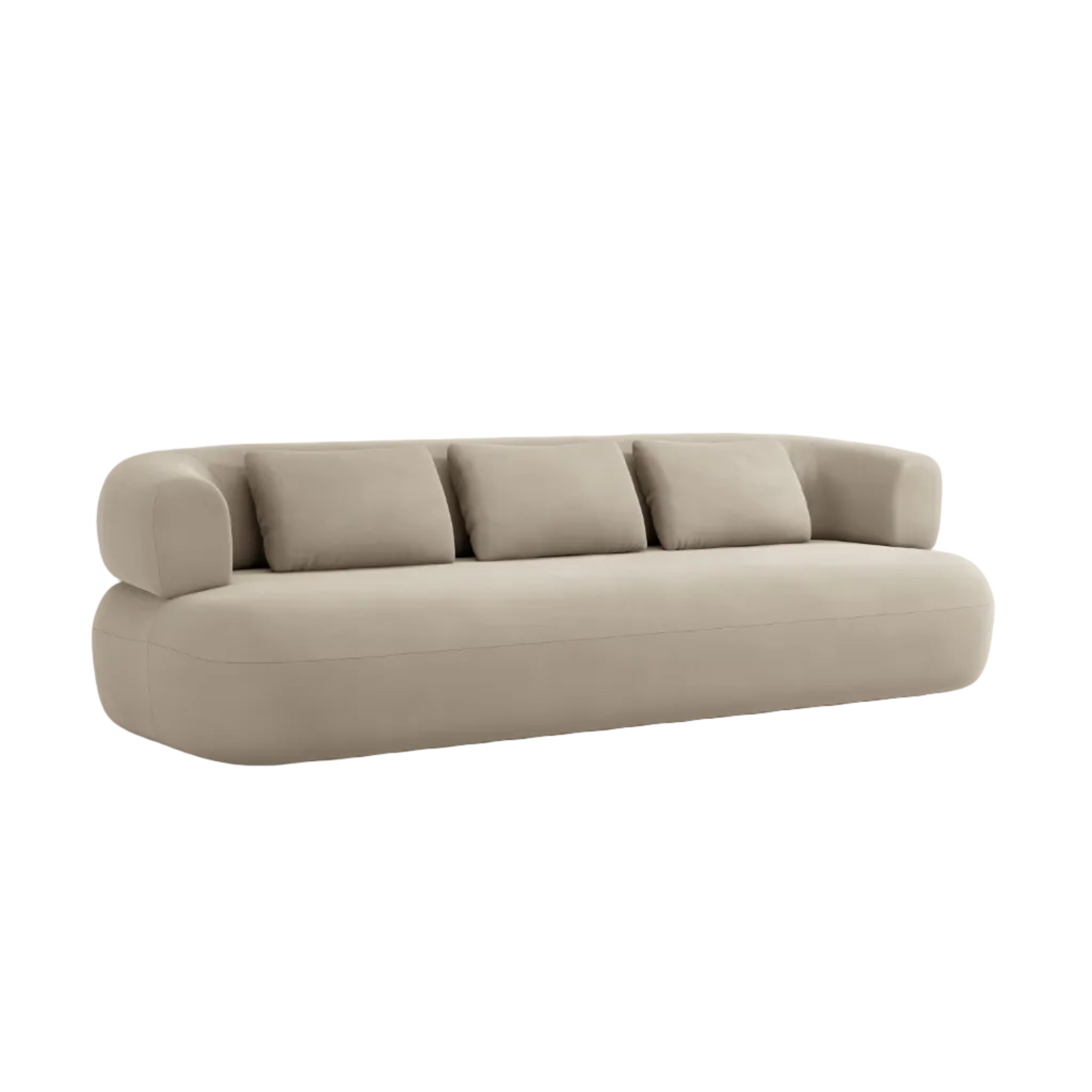 Beige 4-persoons fluwelen bank ALDRIN