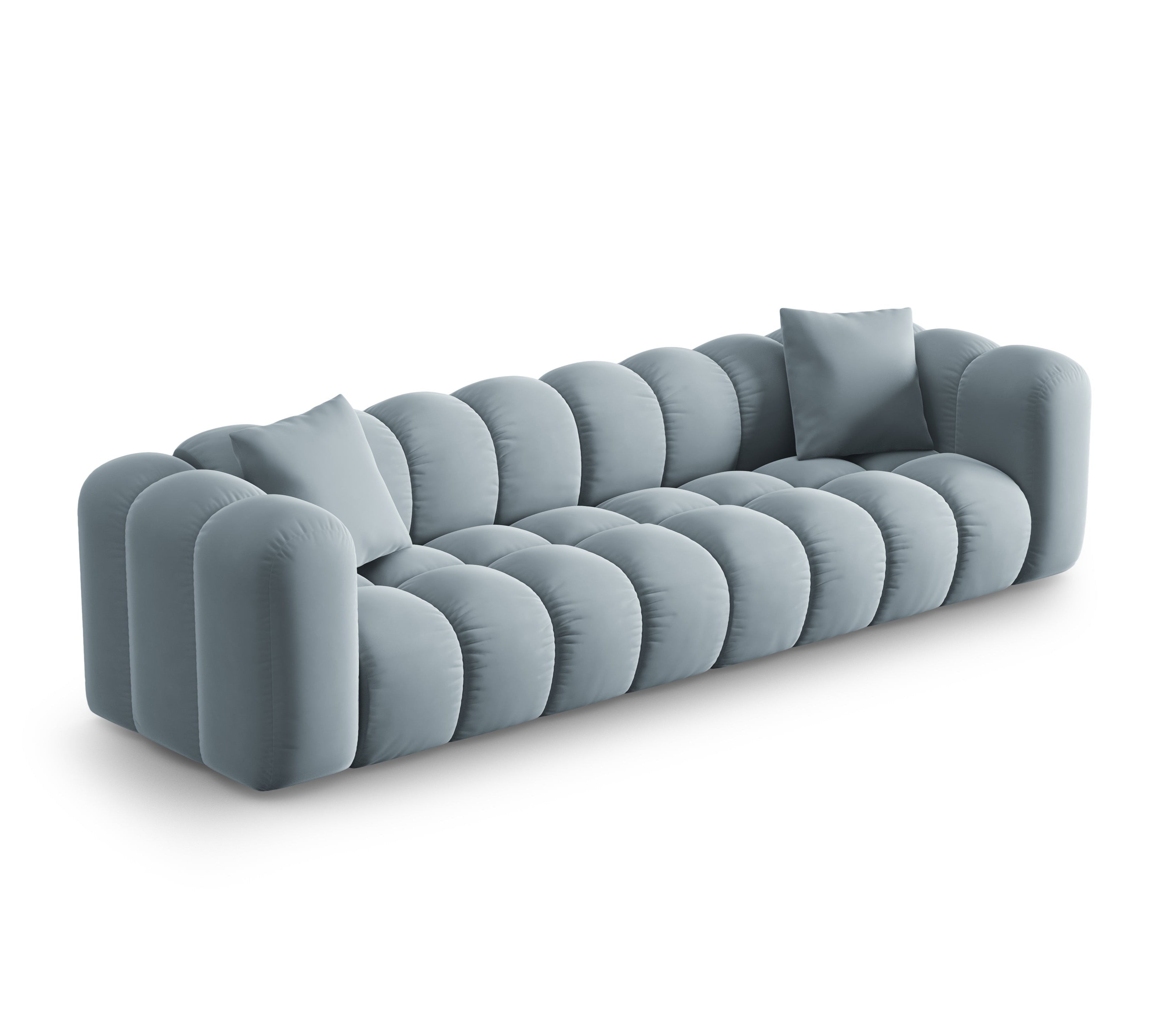 Sofa van fluweel voor 4 personen HALLEY lichtblauw
