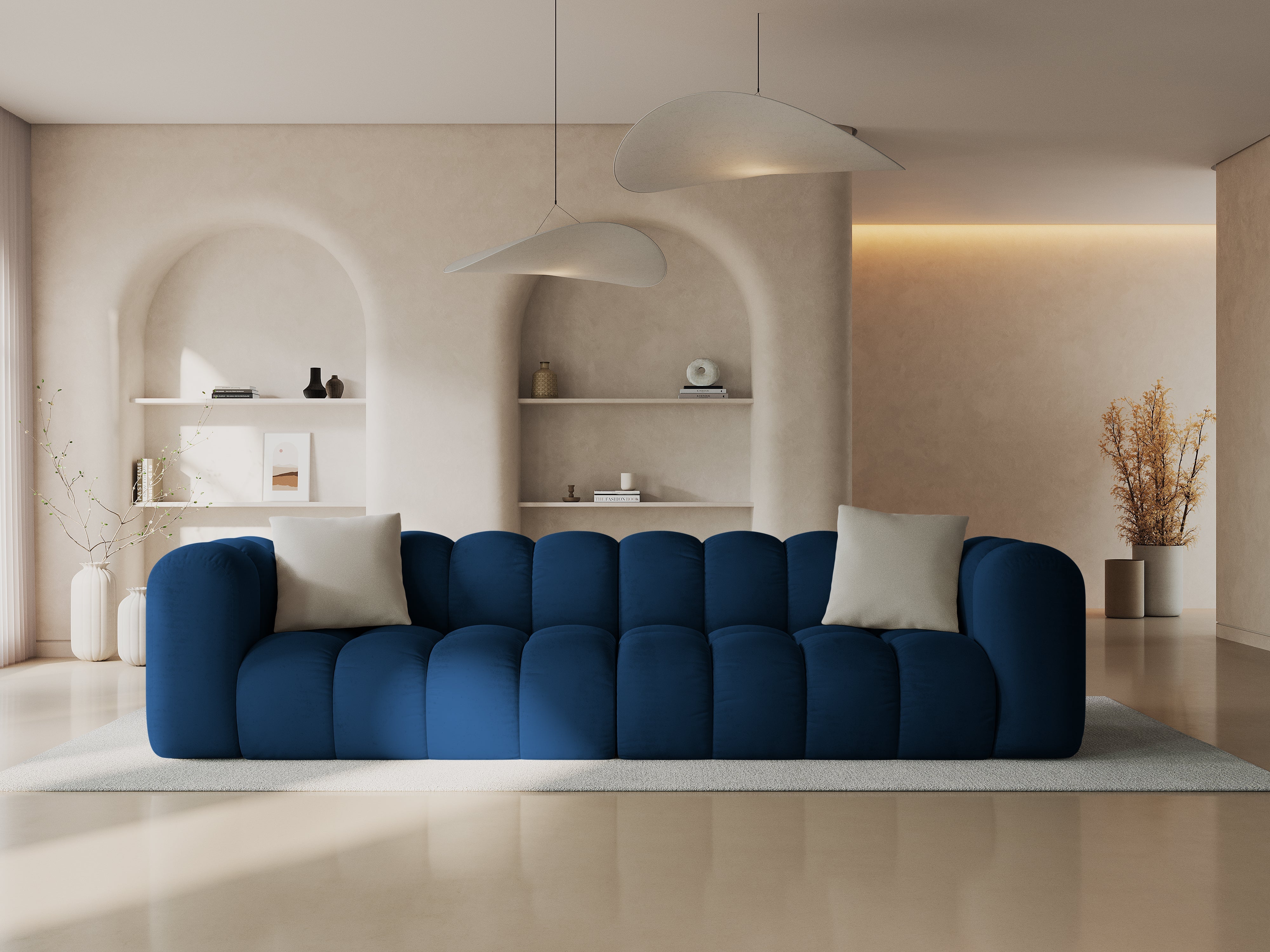 Samtsofa 4-Personen Halley Royal Granatapfel