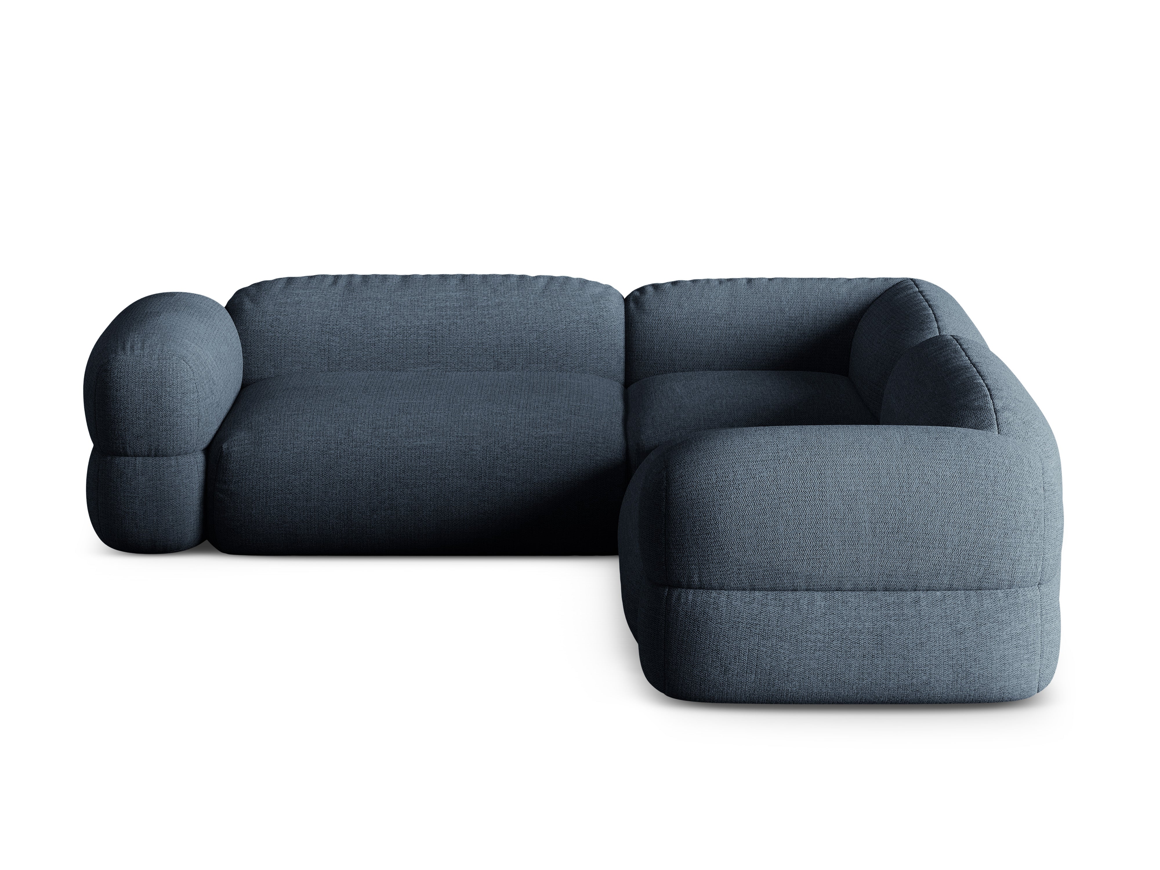 Symmetrische hoekbank ROGER donkerblauw chenille