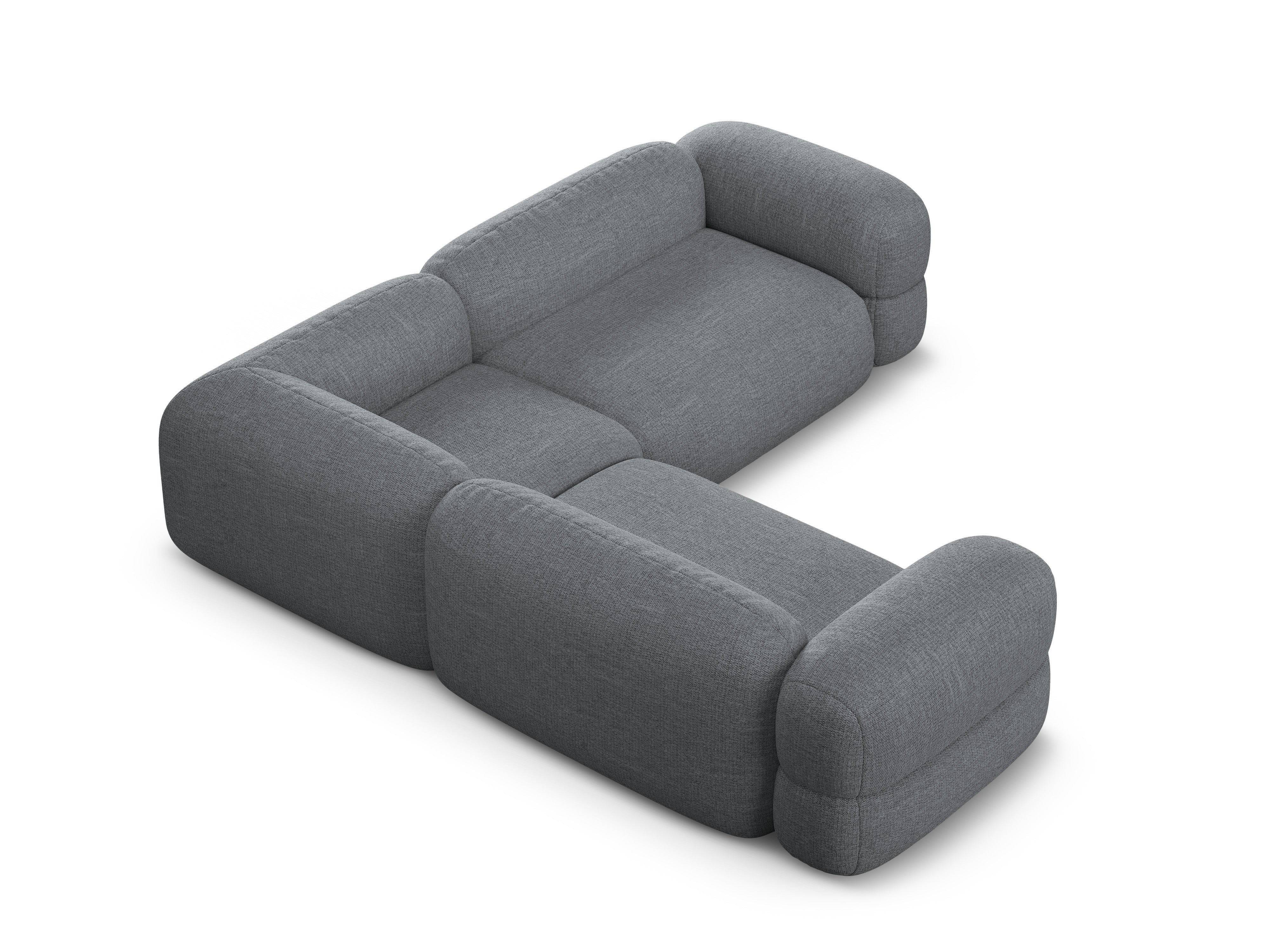 Symmetrische Eckcouch ROGER graues Chenille