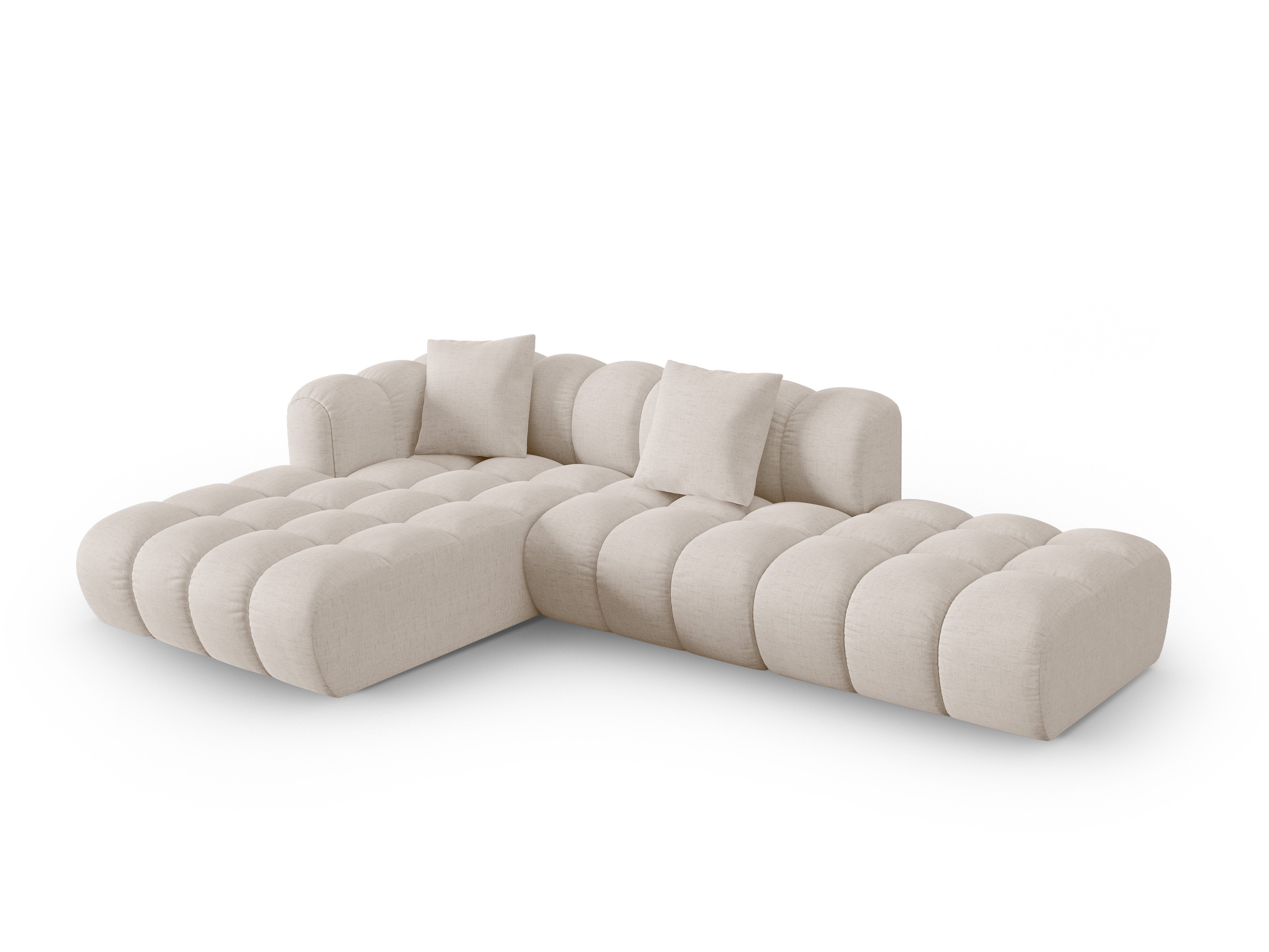 Left-facing open corner sofa ASTRO beige chenille