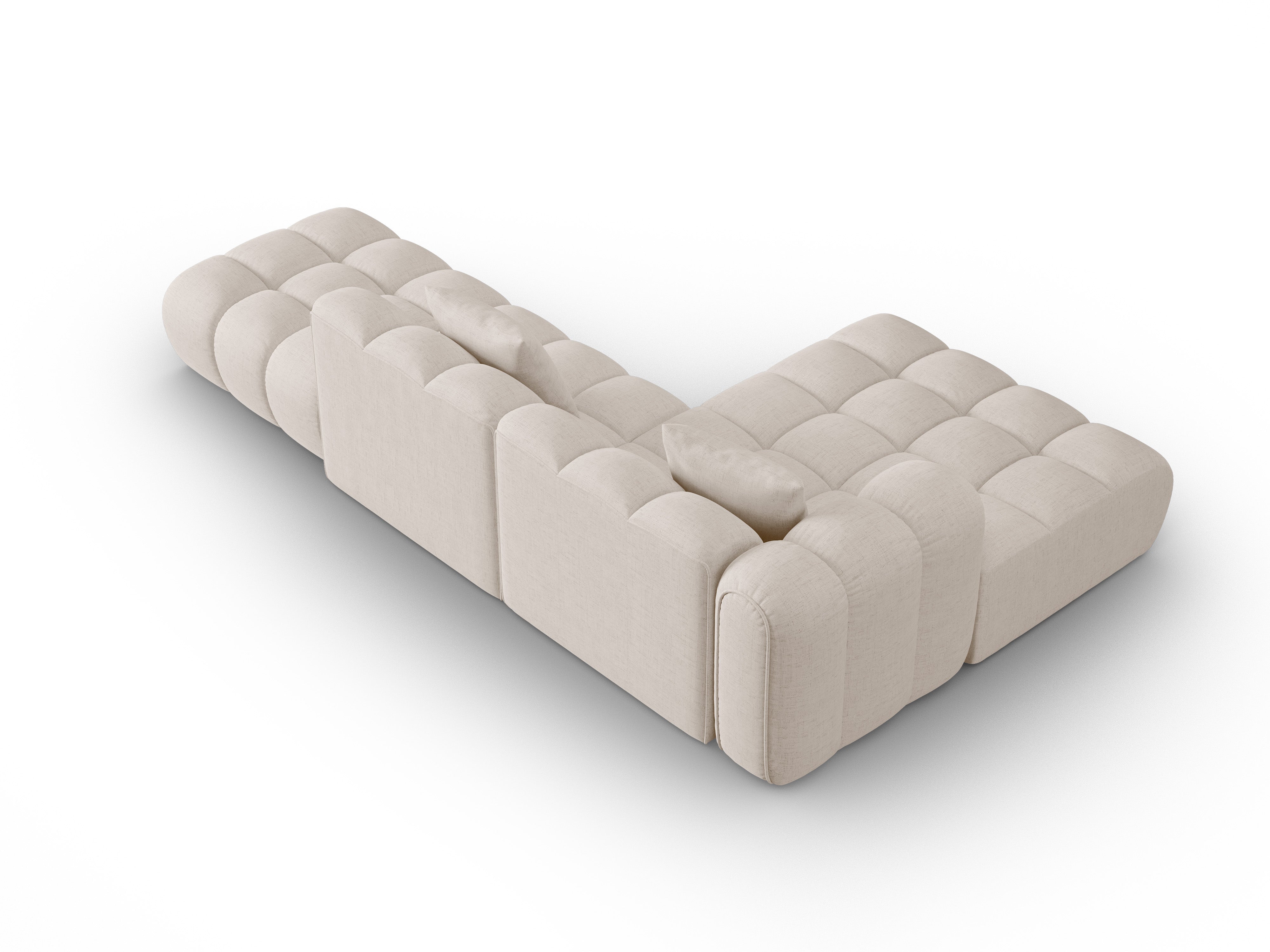 Left-facing open corner sofa ASTRO beige chenille