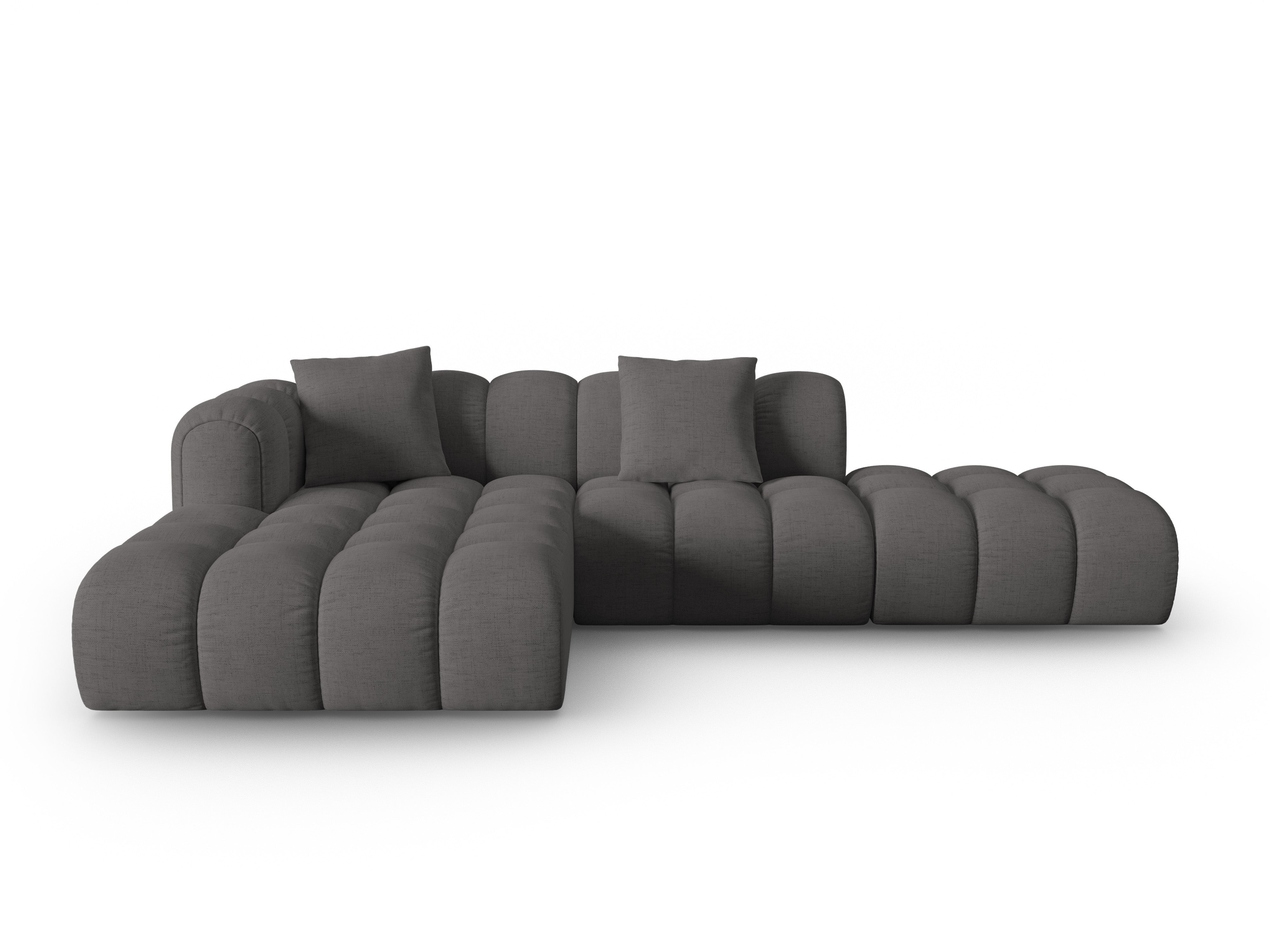 Offene linke Eckcouch ASTRO graues Chenille