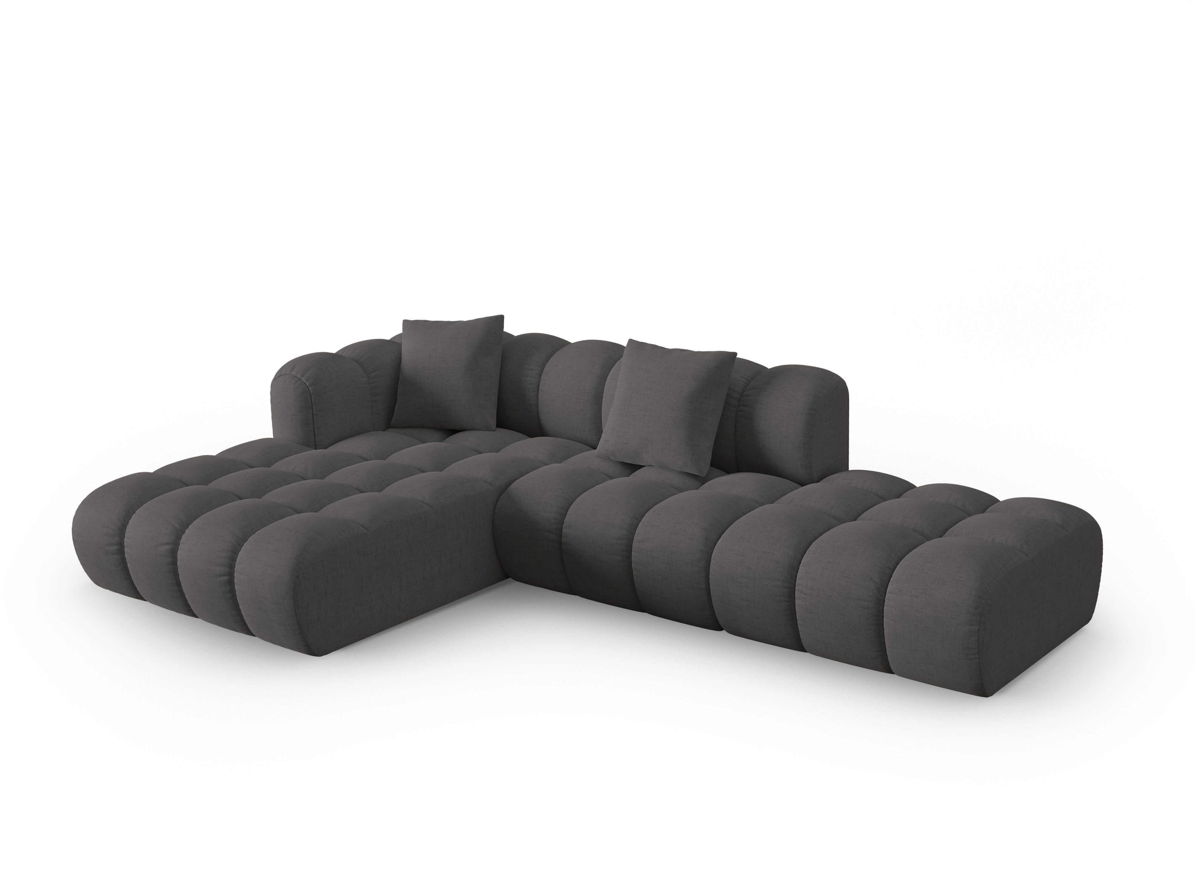 Offene linke Eckcouch ASTRO graues Chenille
