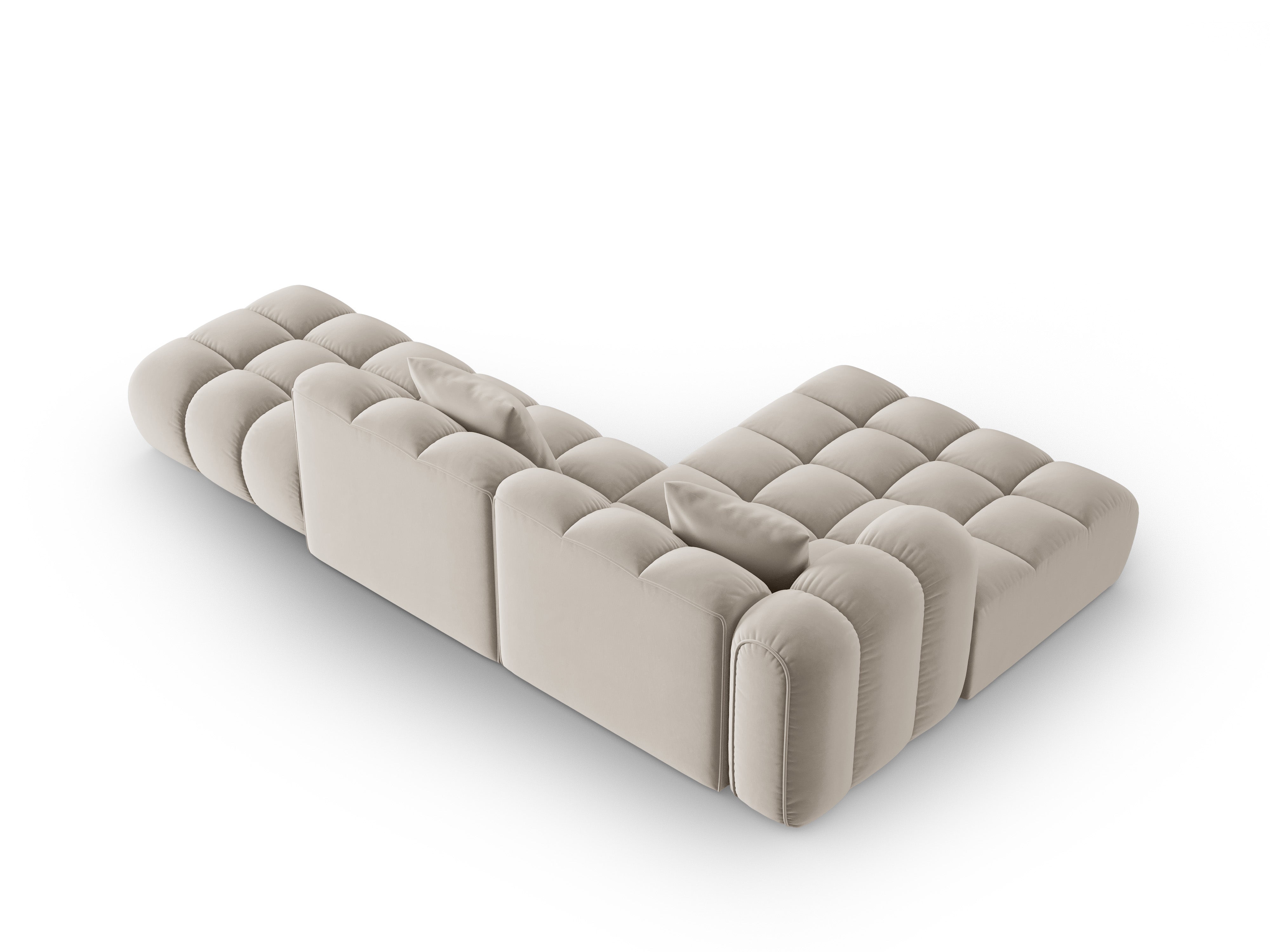 Velvet hoekbank open links ASTRO ecru