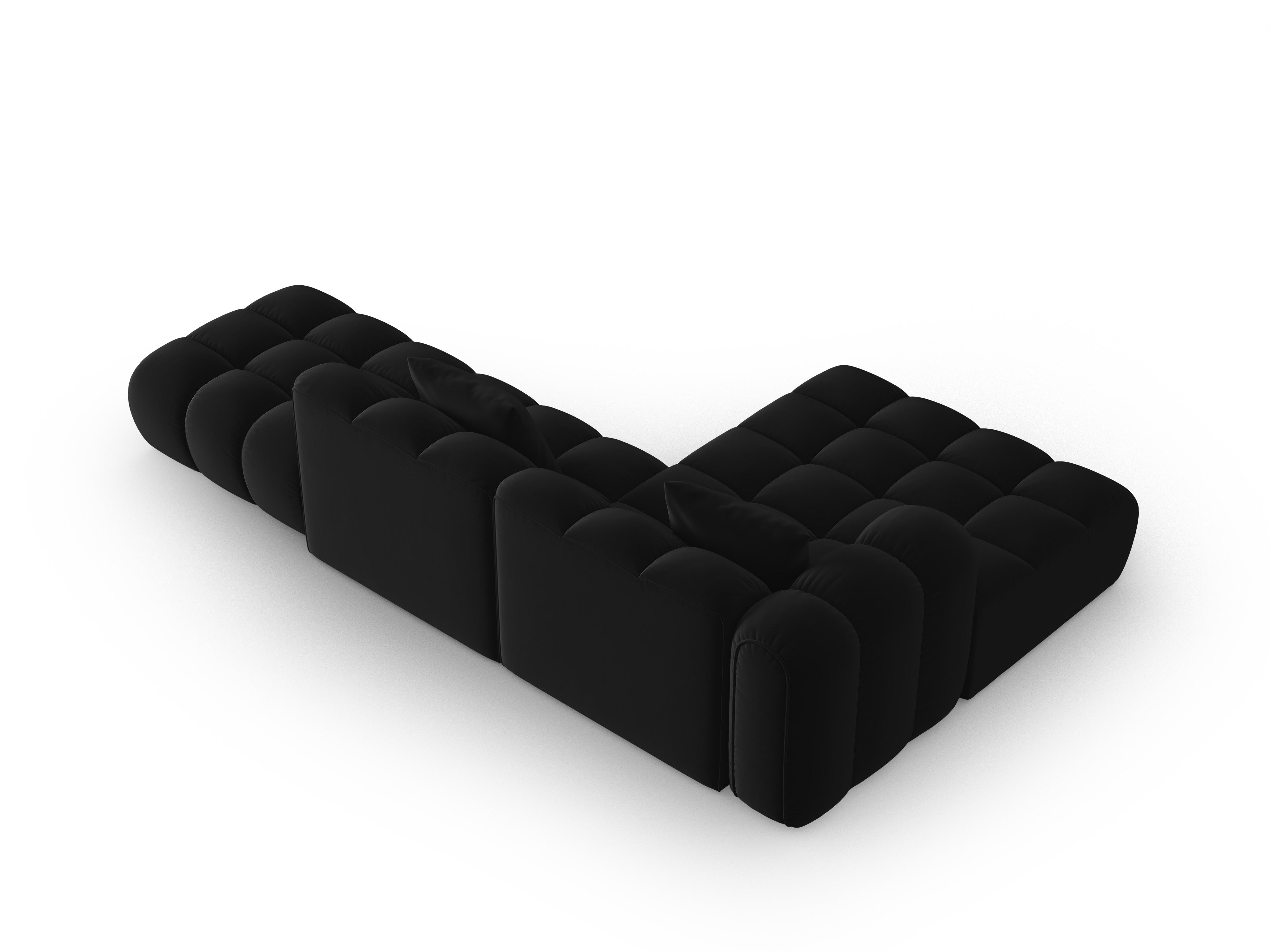 Velvet Corner Sofa Open Left Side ASTRO Black