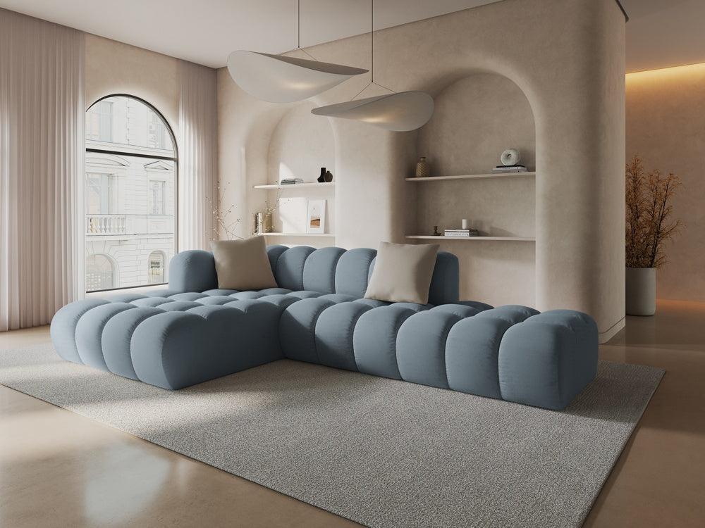 Narożnik aksamitny 5-osobowy lewostronny HALLEY jasnoniebieski Windsor & Co Eye on Design