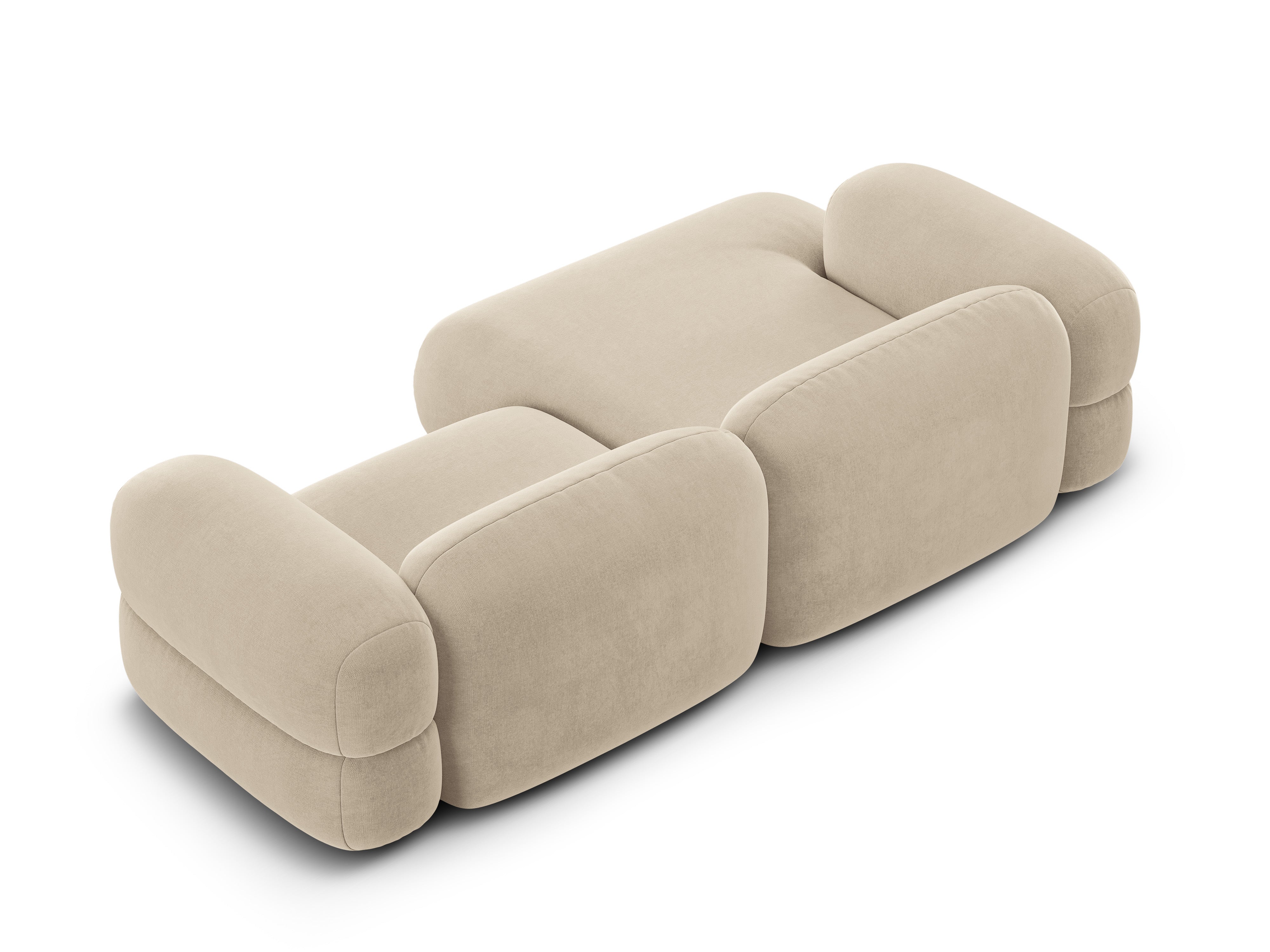 Velvet hoekbank links ROGER lichtbeige