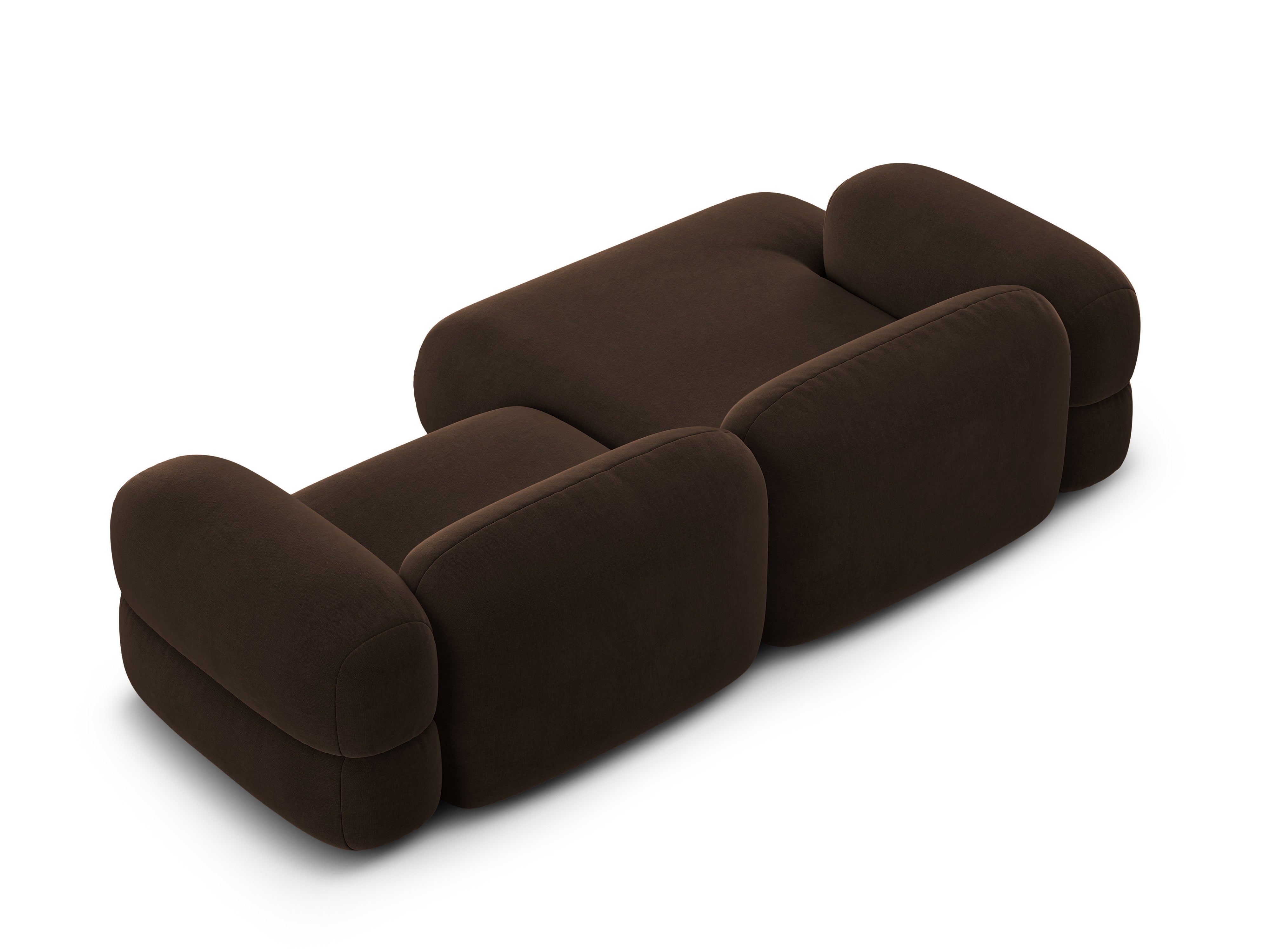 Samt-Ecksofa links ROGER schokoladenbraun