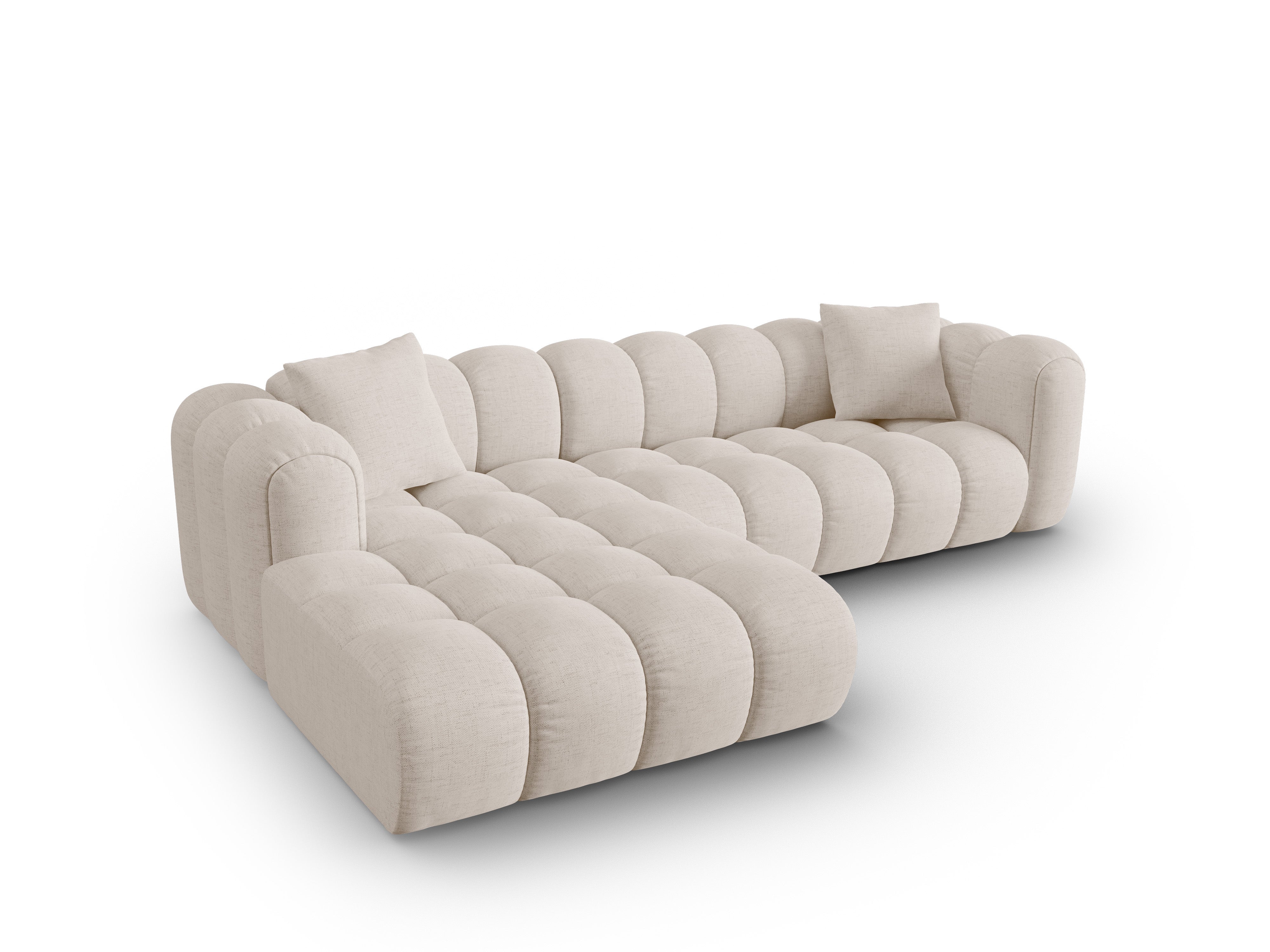 4-sitzige linke Eckcouch ASTRO beige Chenille