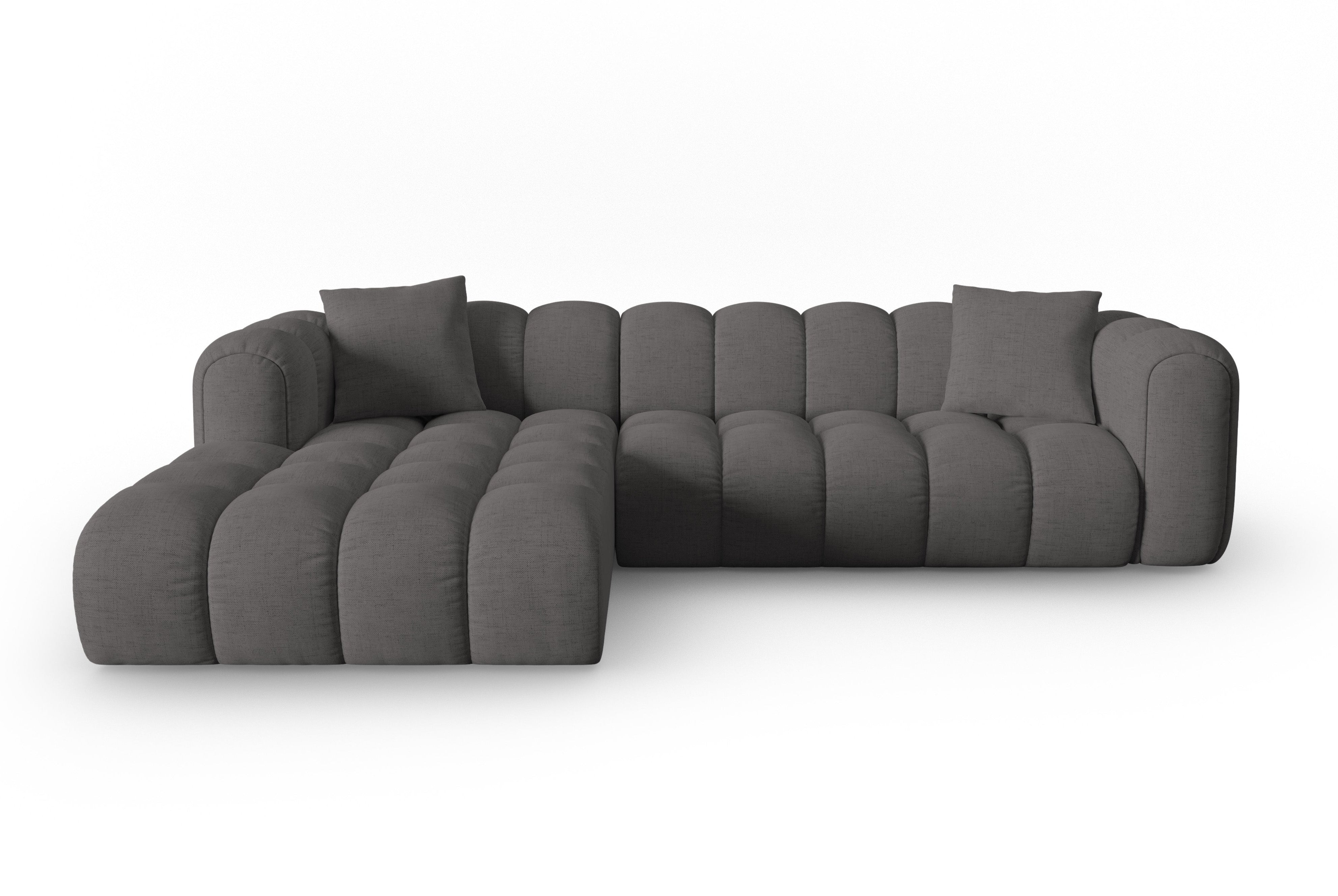 4-sitziger linksseitiger Ecksofa ASTRO graues Chenille
