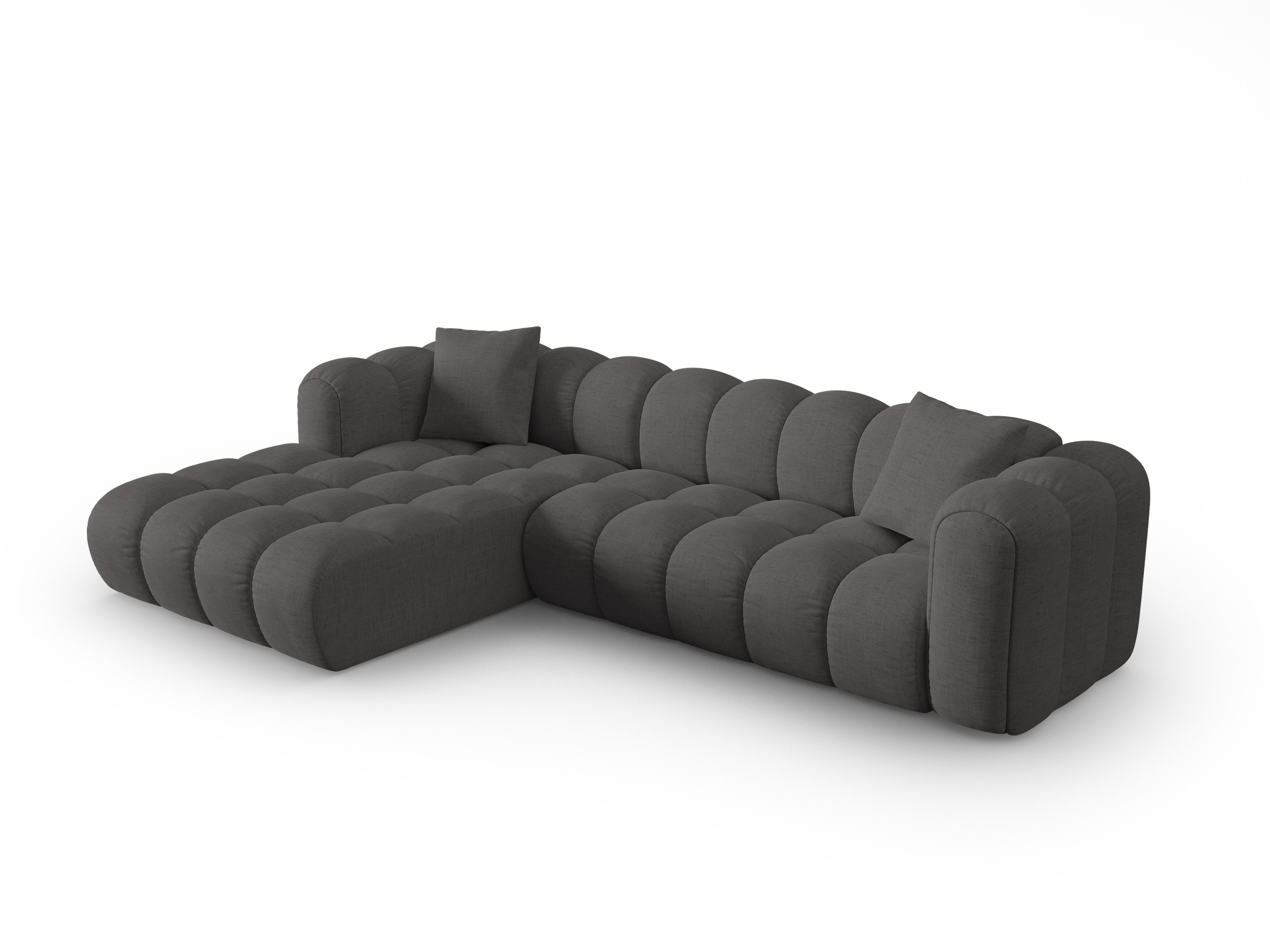 4-sitziger linksseitiger Ecksofa ASTRO graues Chenille