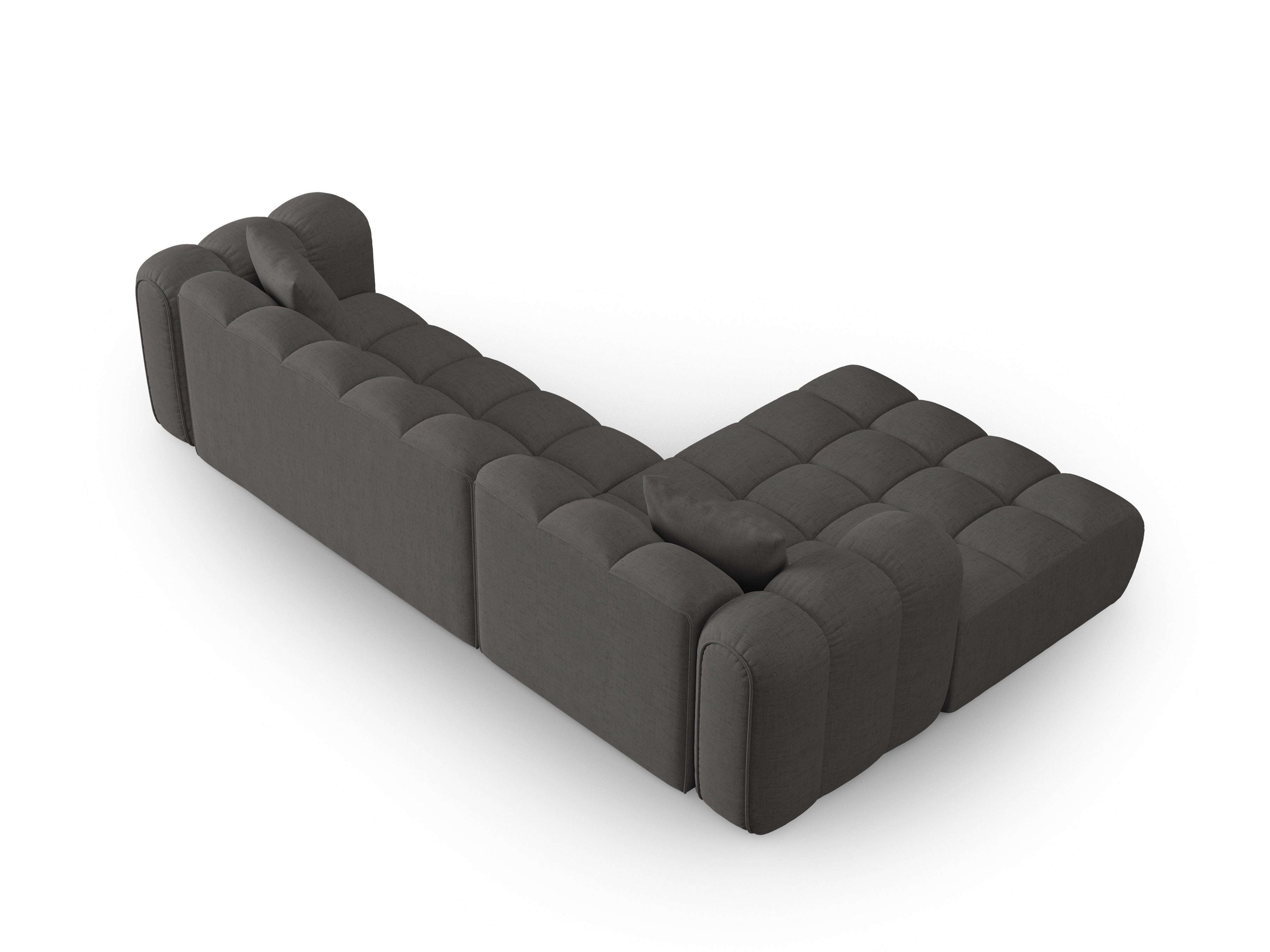 4-sitziger linksseitiger Ecksofa ASTRO graues Chenille