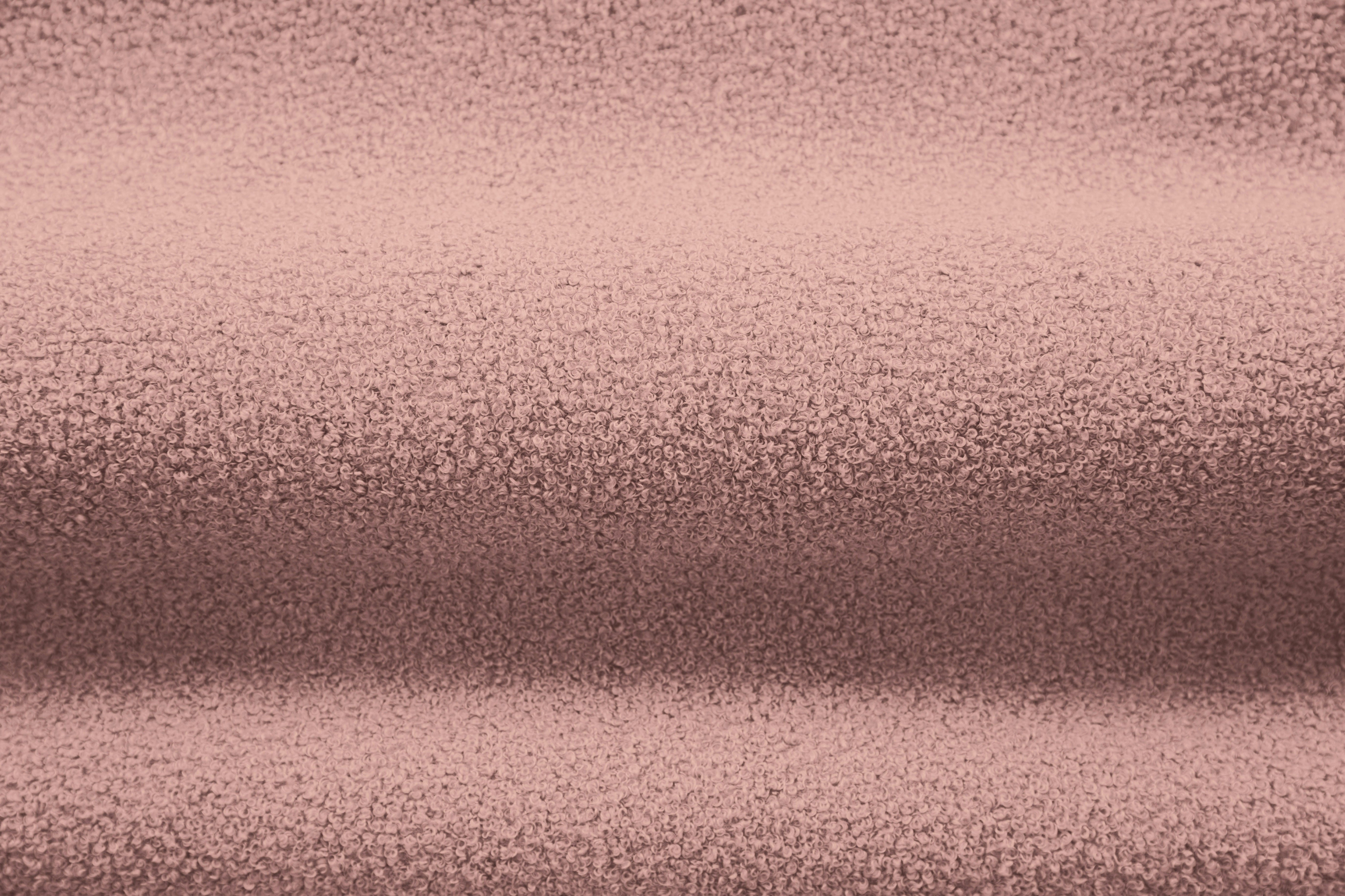 Driepersoons linkerhoekbank ALDRIN poederroze boucle
