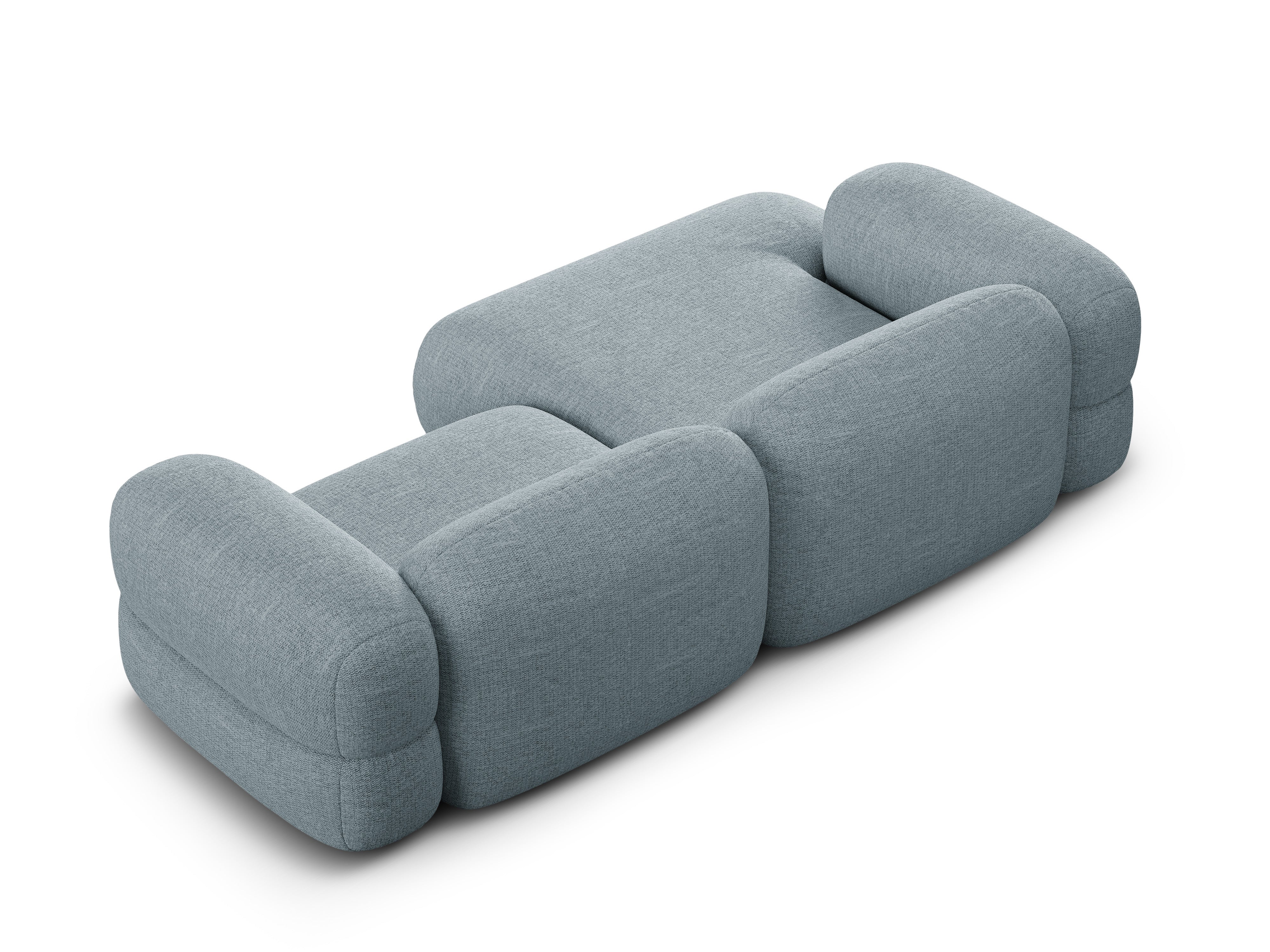 Linkse hoekbank ROGER lichtblauw chenille