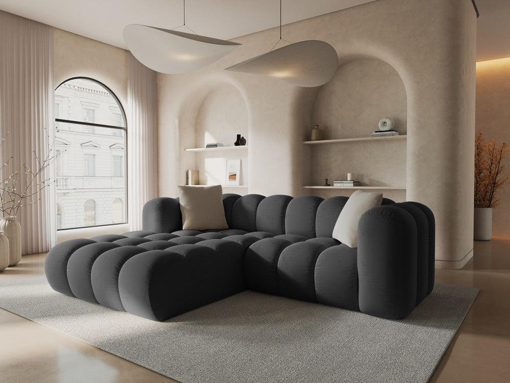 Narożnik aksamitny 3-osobowy lewostronny HALLEY szary Windsor & Co Eye on Design