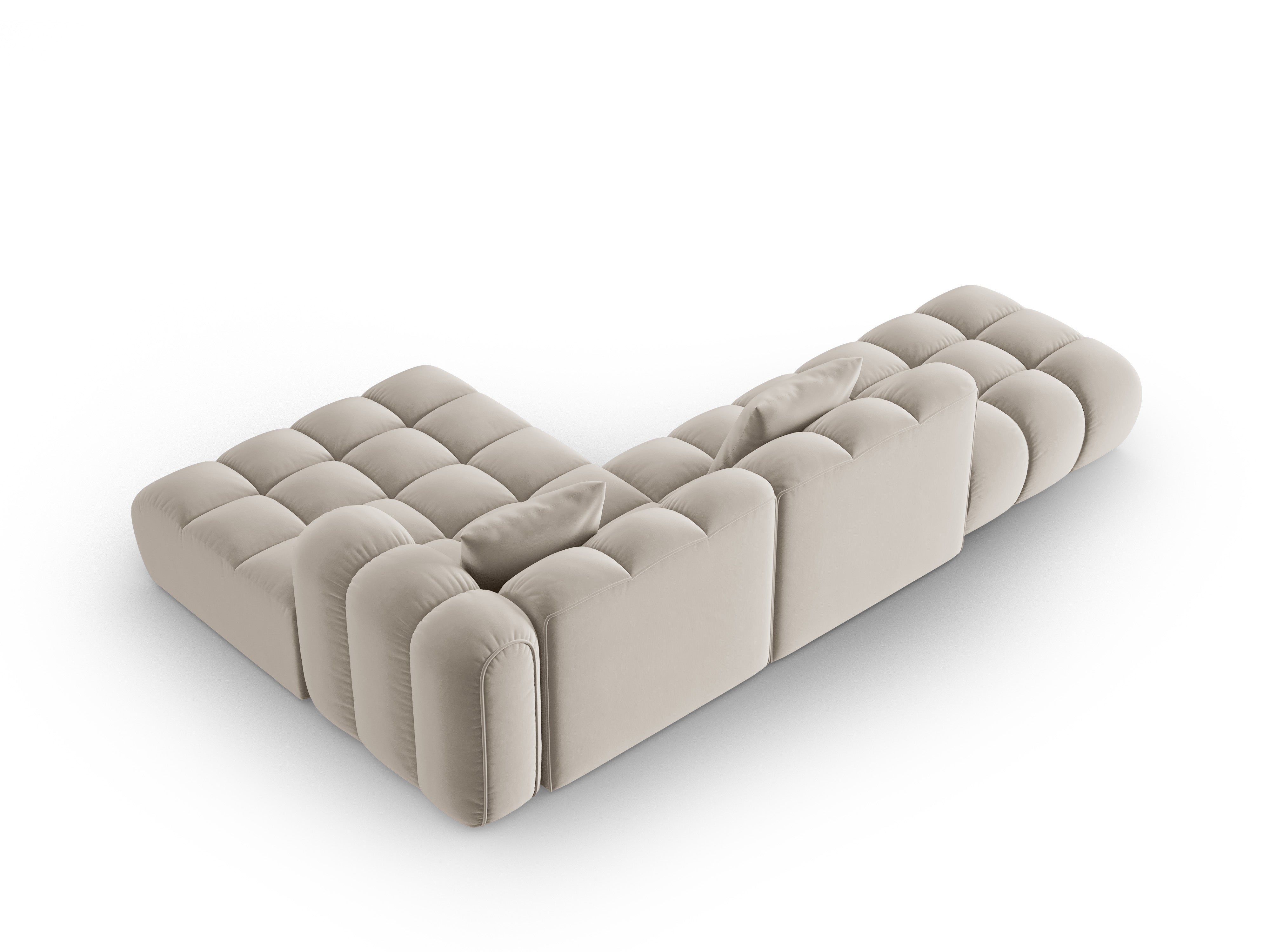 Samt-Ecksofa offen rechts ASTRO ecru