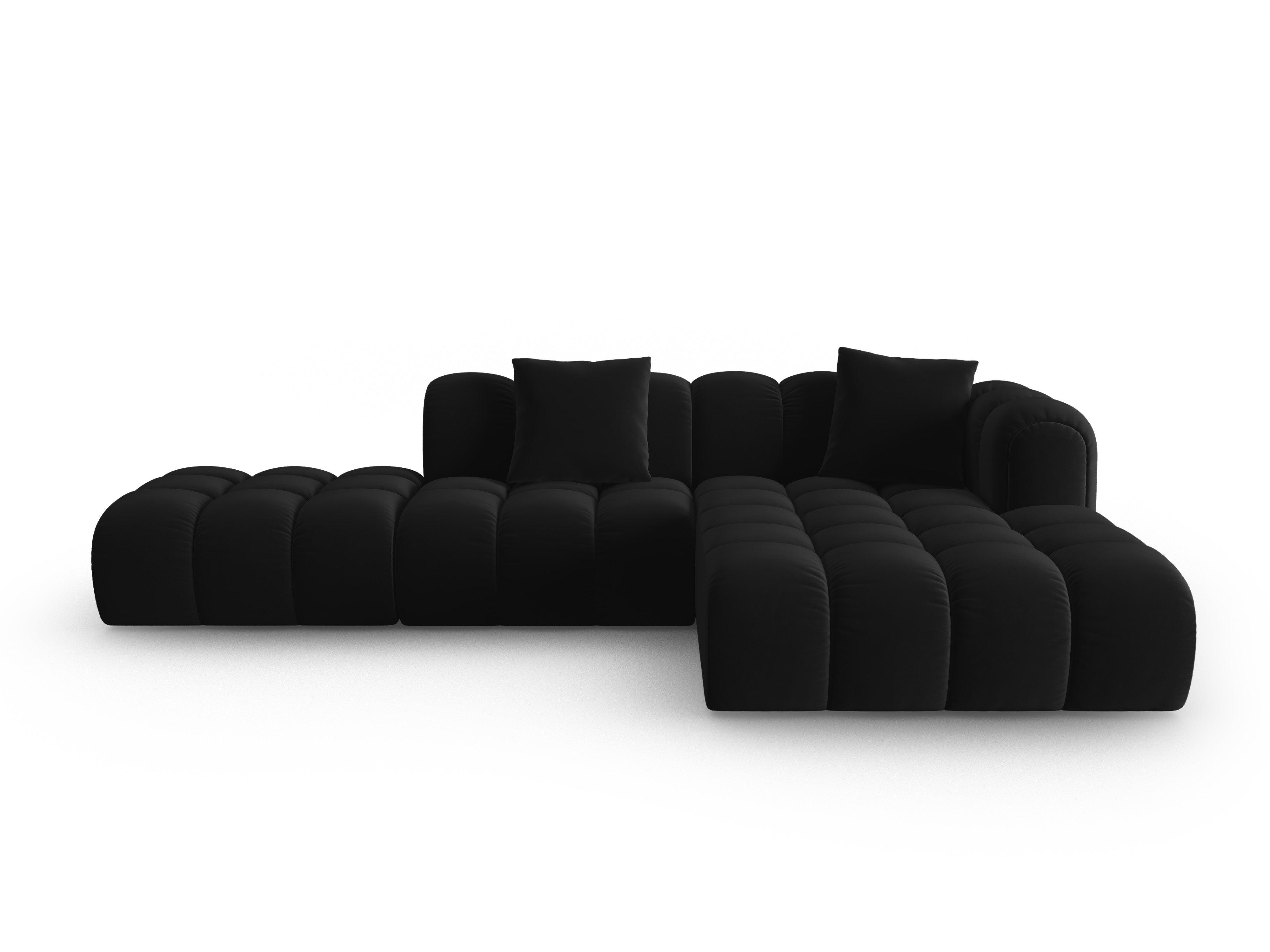 Velvet Corner Sofa Open Right ASTRO Black