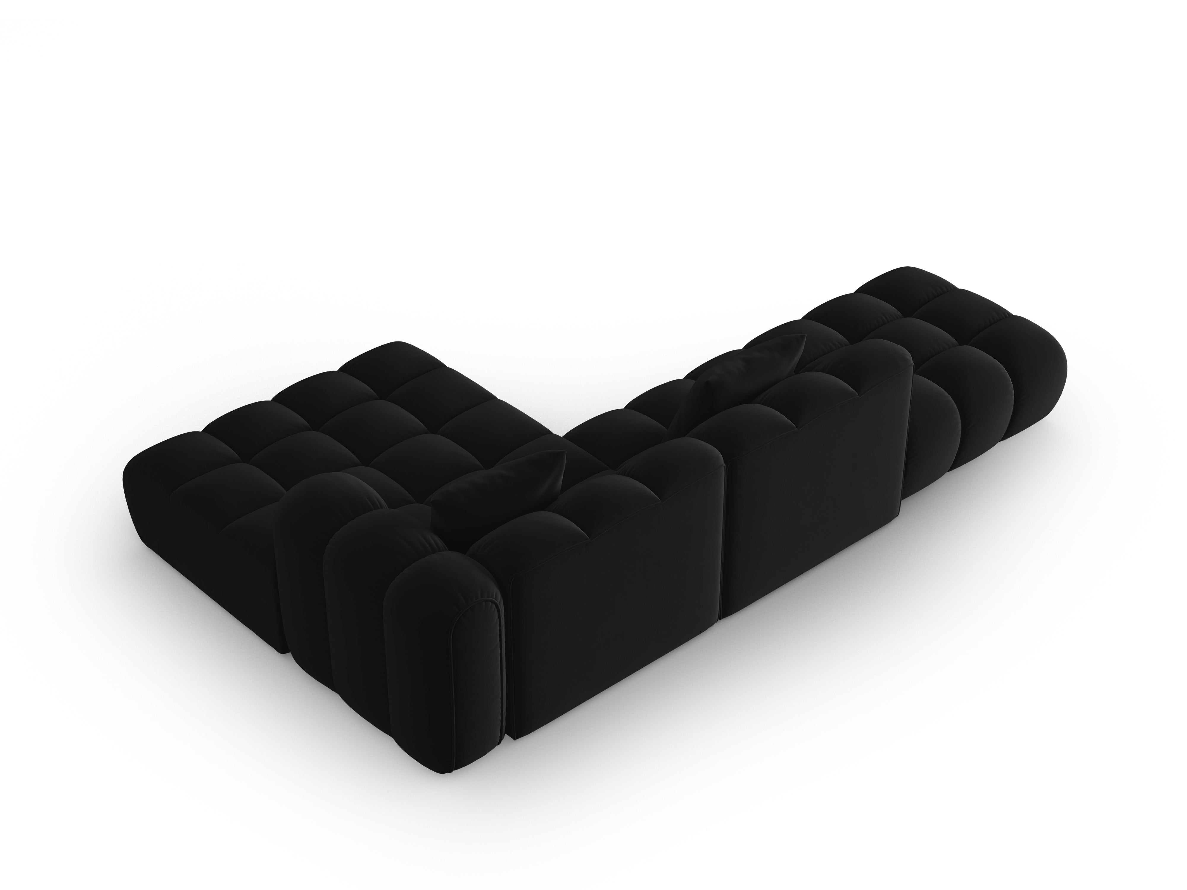 Velvet Corner Sofa Open Right ASTRO Black