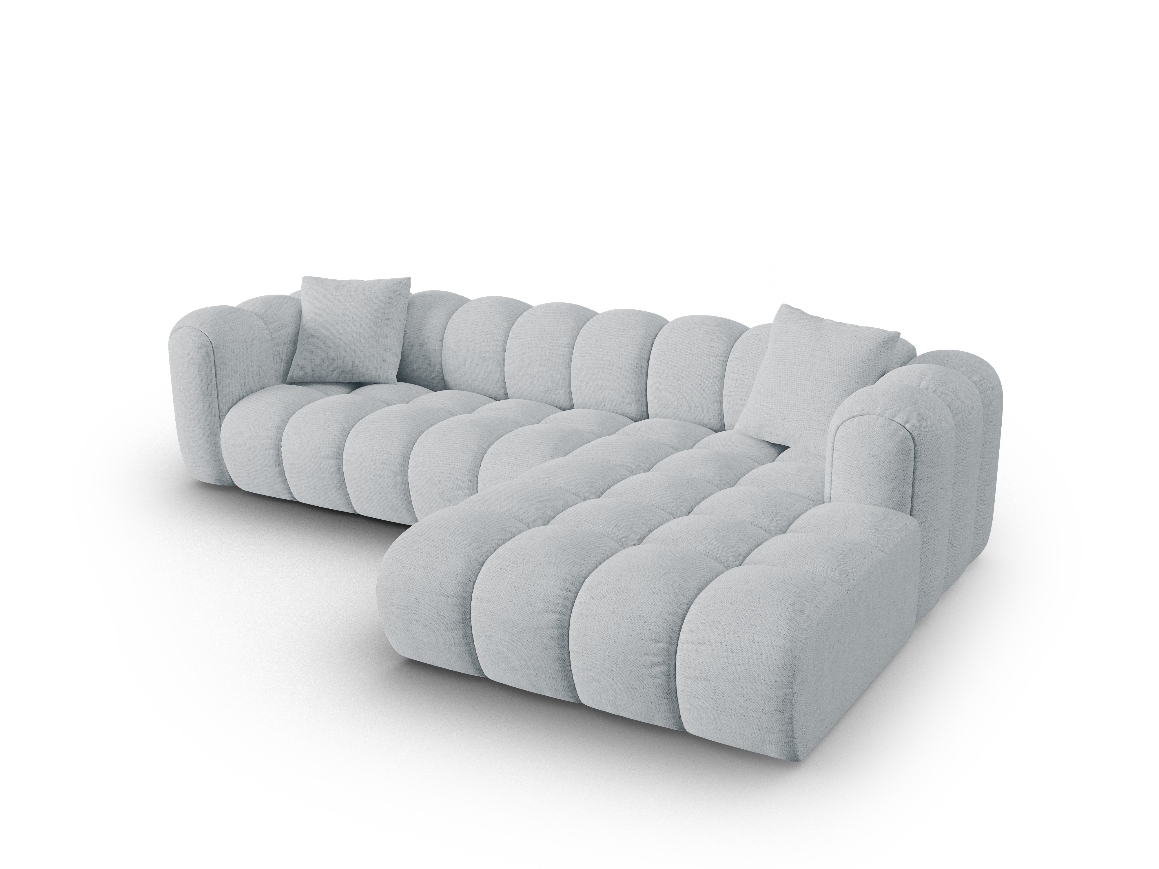4-seater right-facing corner sofa ASTRO light gray chenille