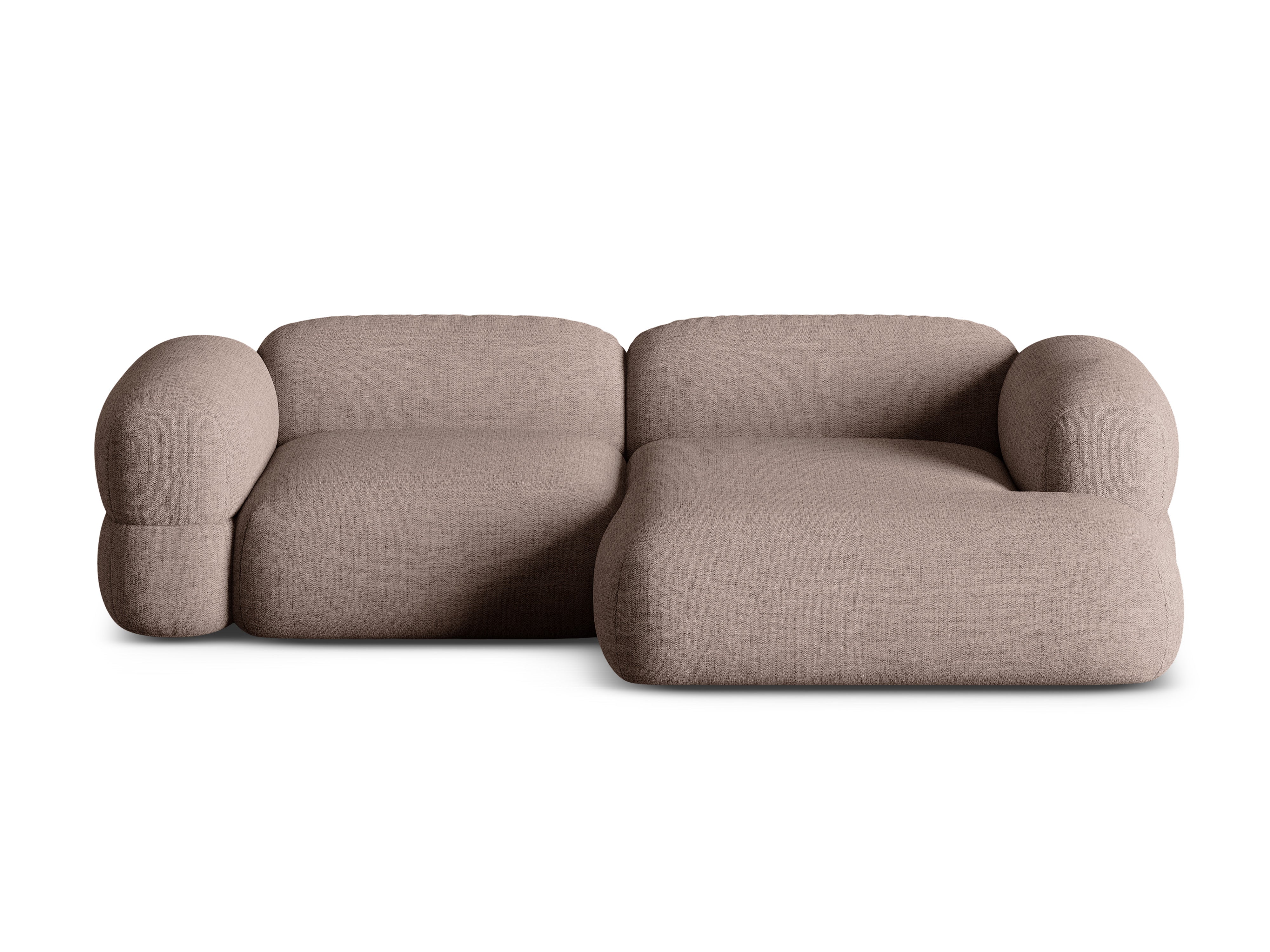 Right-sided corner sofa ROGER cappuccino chenille