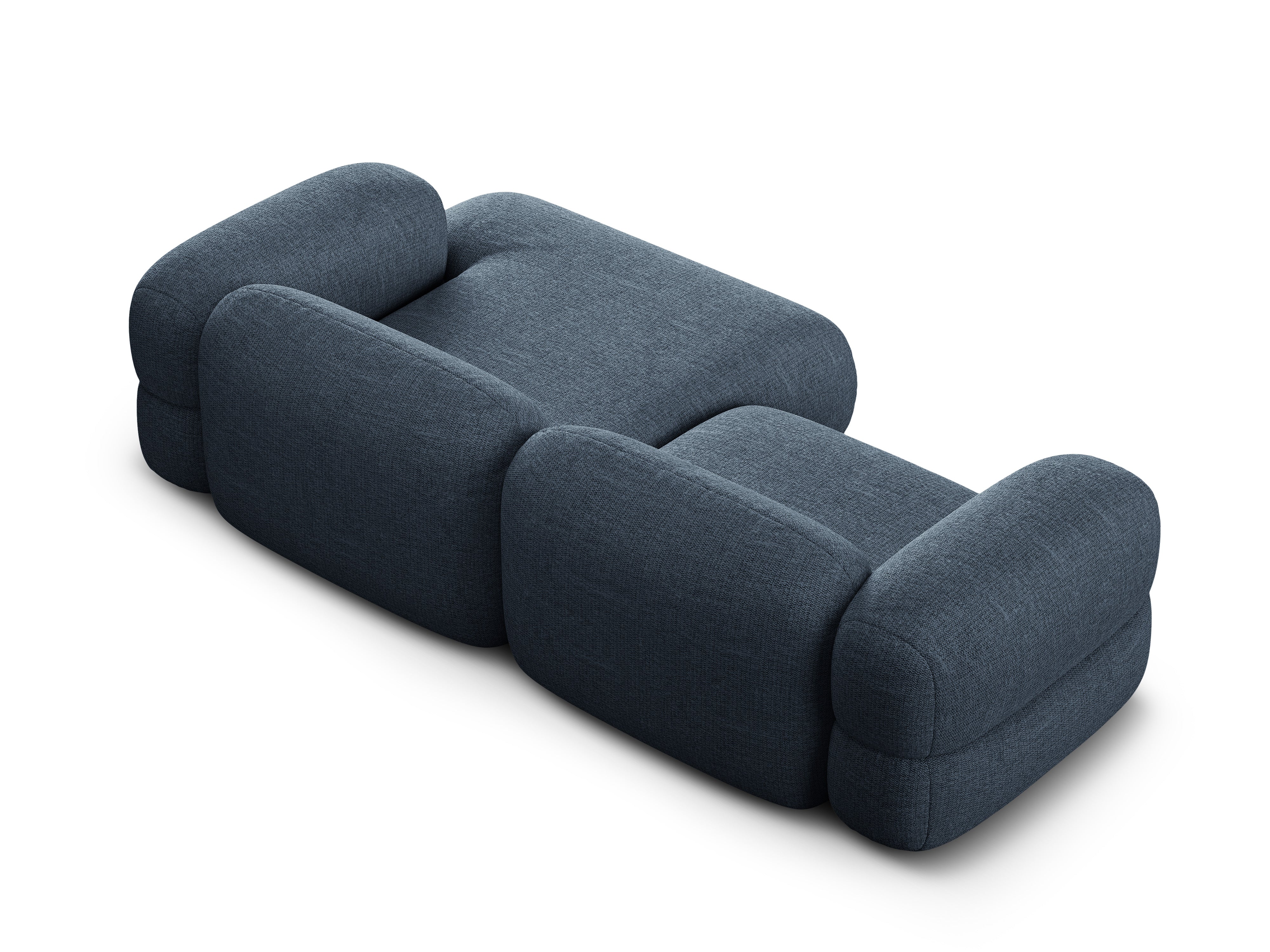 Rechthoekige hoekbank ROGER donkerblauw chenille